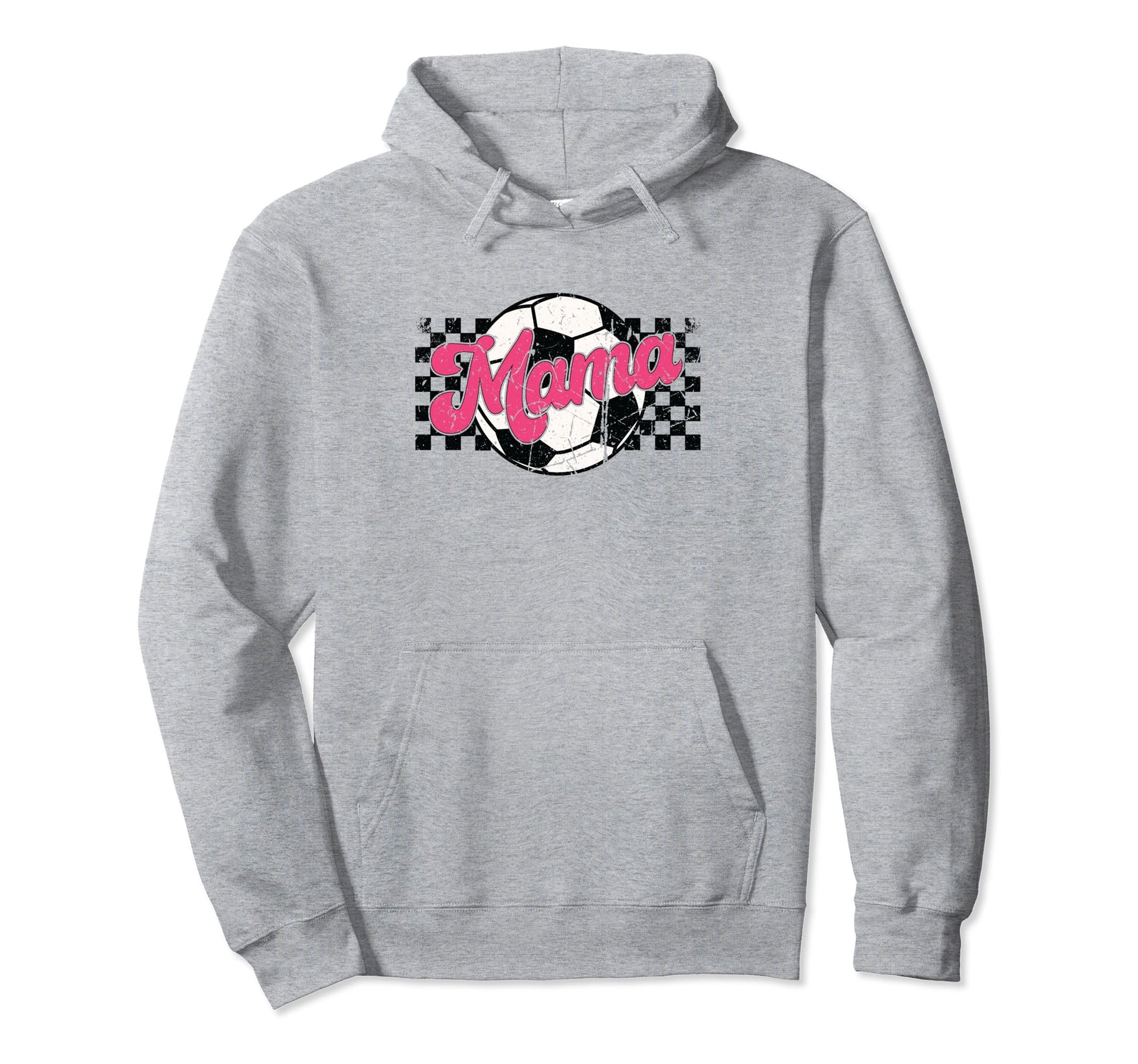 Soccer Mama Checkered Funny Sporty Hoodie - Fun Novelty Design Men Women - T-Shirt, Sweatshirt, Hoodie