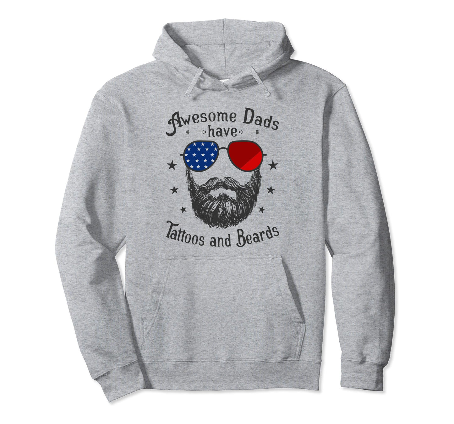 Awesome Dads Have Tattoos And Beards Hoodie - Custom Art Print for Adults - T-Shirt, Sweatshirt, Hoodie