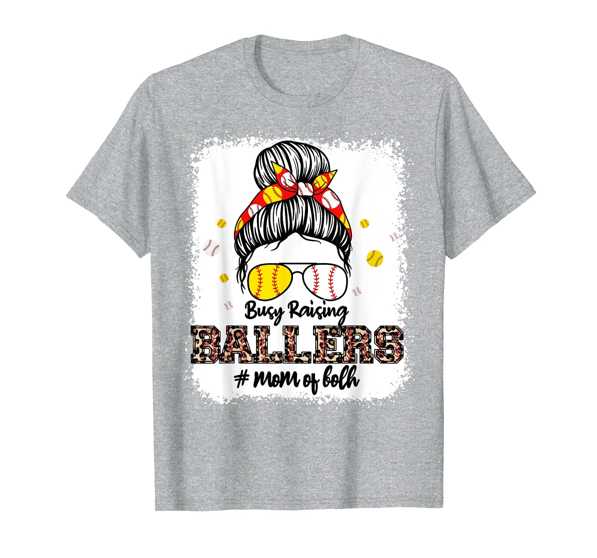 Mom Both Baseball Softball Busy Raising T-Shirt - Graphic Print Unisex - T-Shirt, Sweatshirt, Hoodie