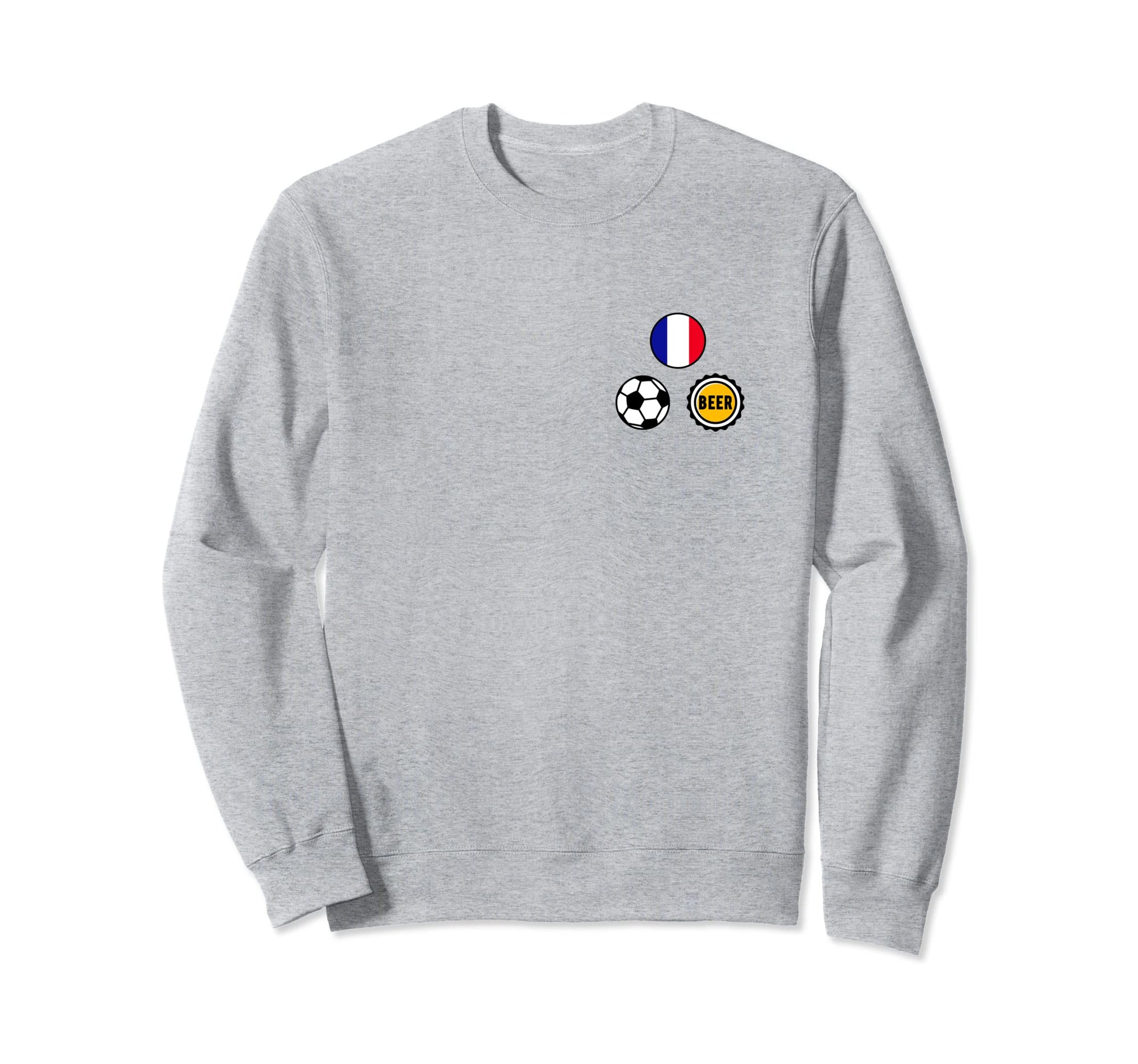 France Flag Soccer Beer Pocket Sweatshirt - Minimalist Print Unisex - T-Shirt, Sweatshirt, Hoodie