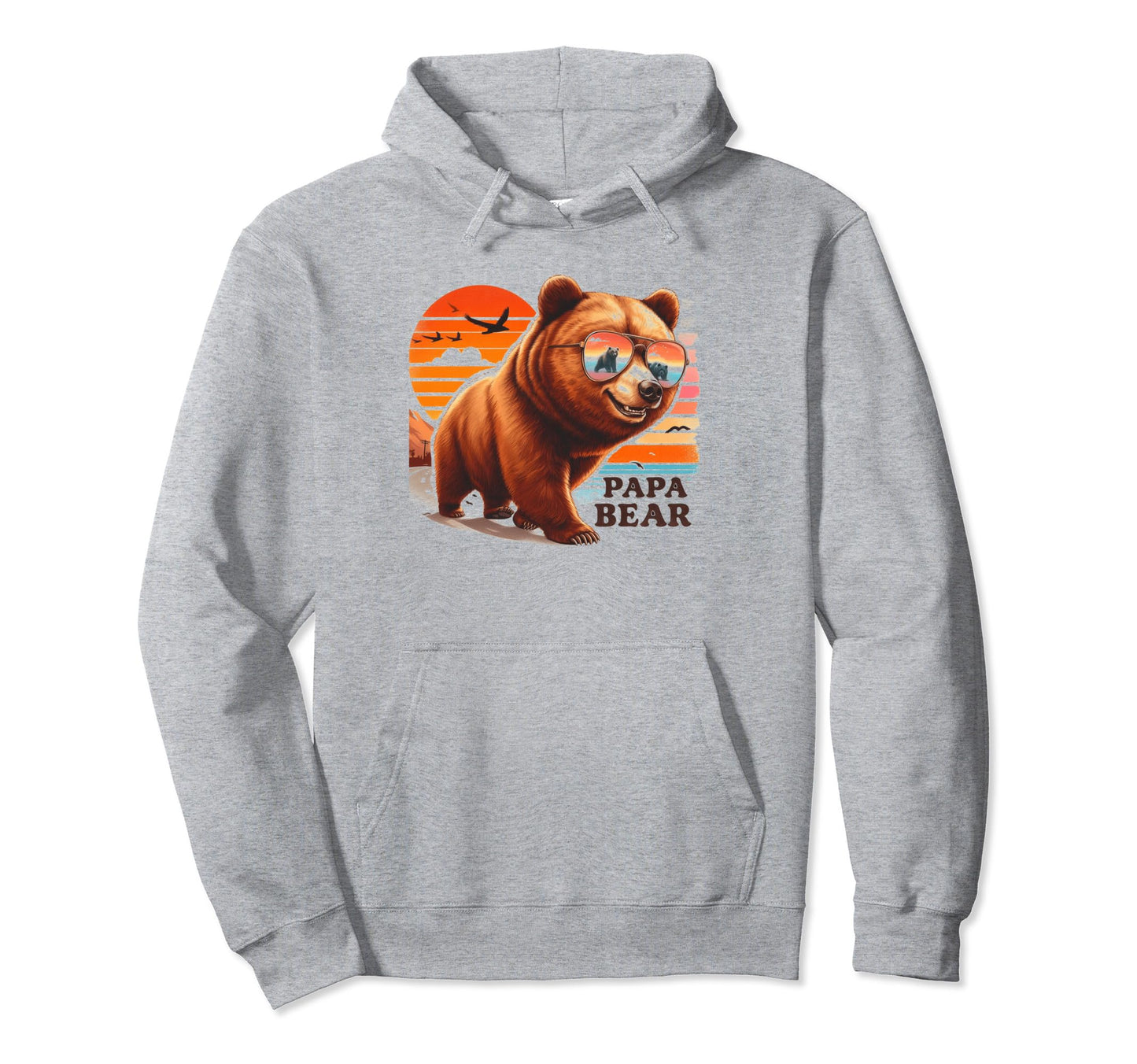 Papa Bear Sunglasses Funny Bear Dad Hoodie - Trendy Graphic Men Women - T-Shirt, Sweatshirt, Hoodie
