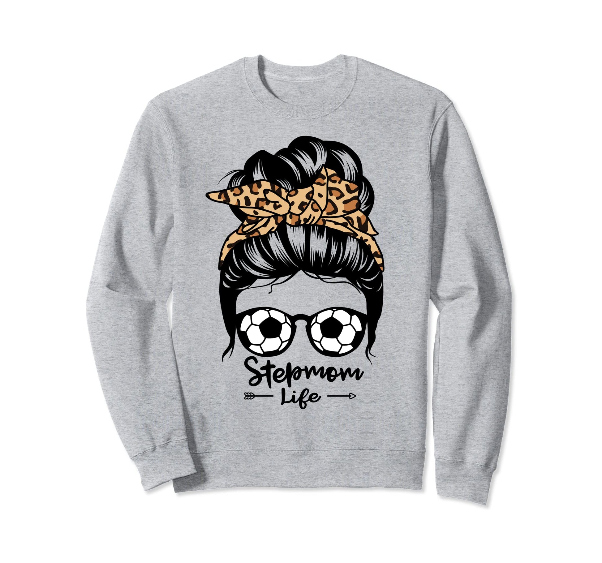Stepmom Life Messy Bun Hair Funny Sweatshirt - Aesthetic Graphic Men Women - T-Shirt, Sweatshirt, Hoodie