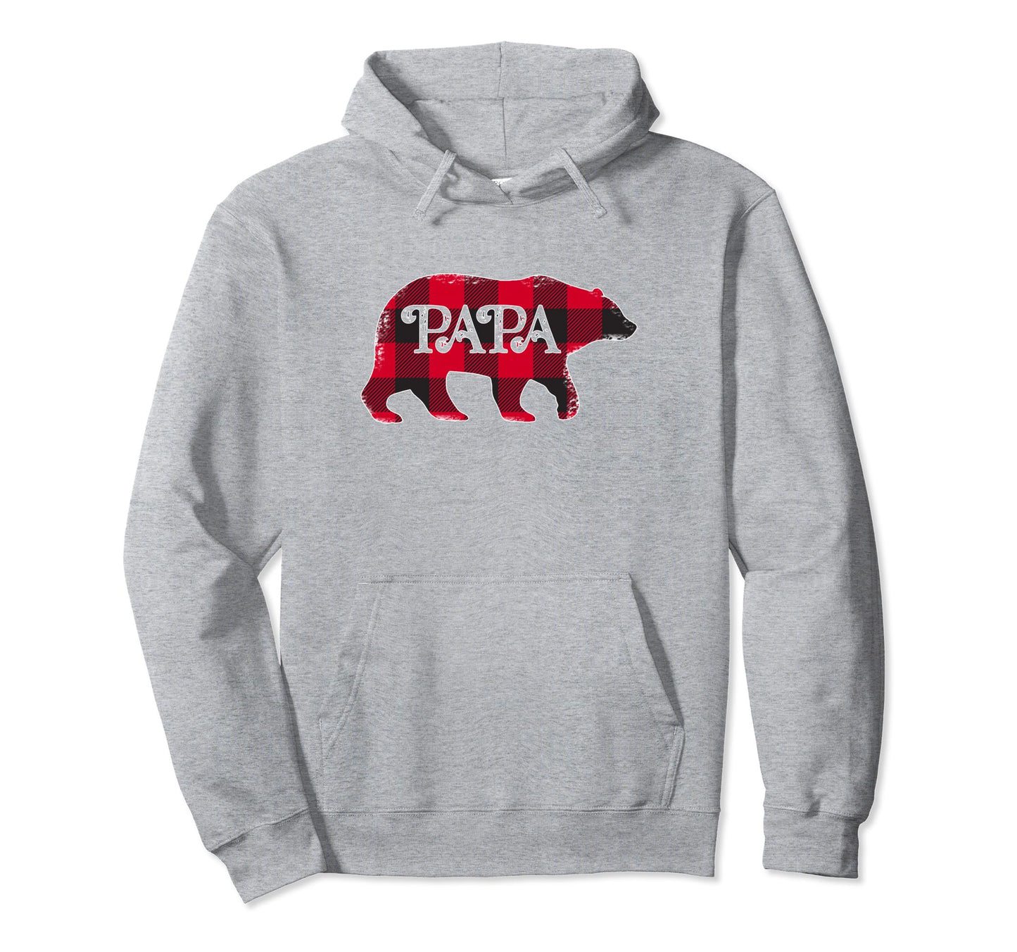 Papa Bear Red Plaid Pajama Family Dad Hoodie - Streetwear Style Unisex - T-Shirt, Sweatshirt, Hoodie