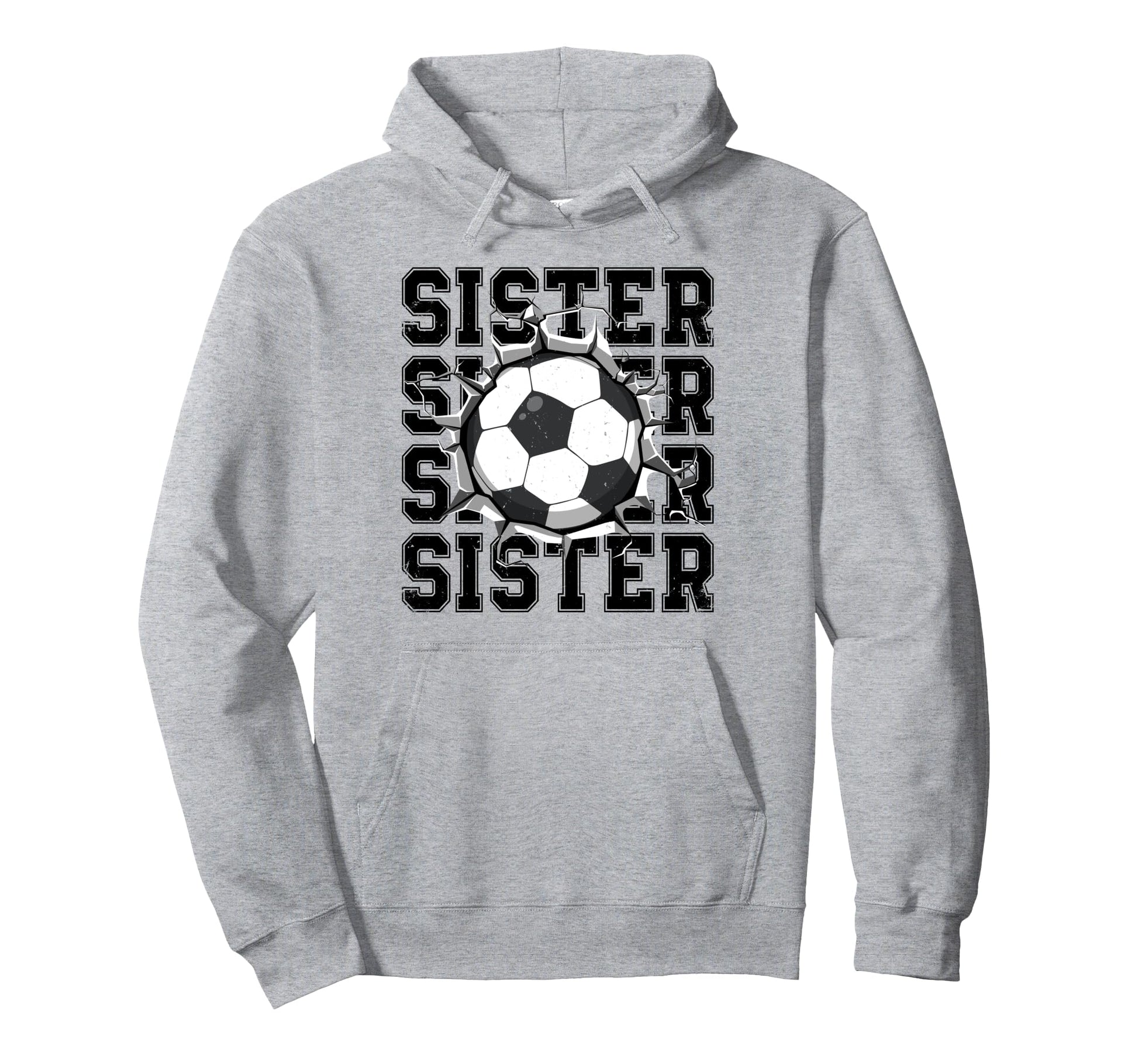 Soccer Sister Cracked Wall Family Hoodie - Custom Art Print Men Women - T-Shirt, Sweatshirt, Hoodie