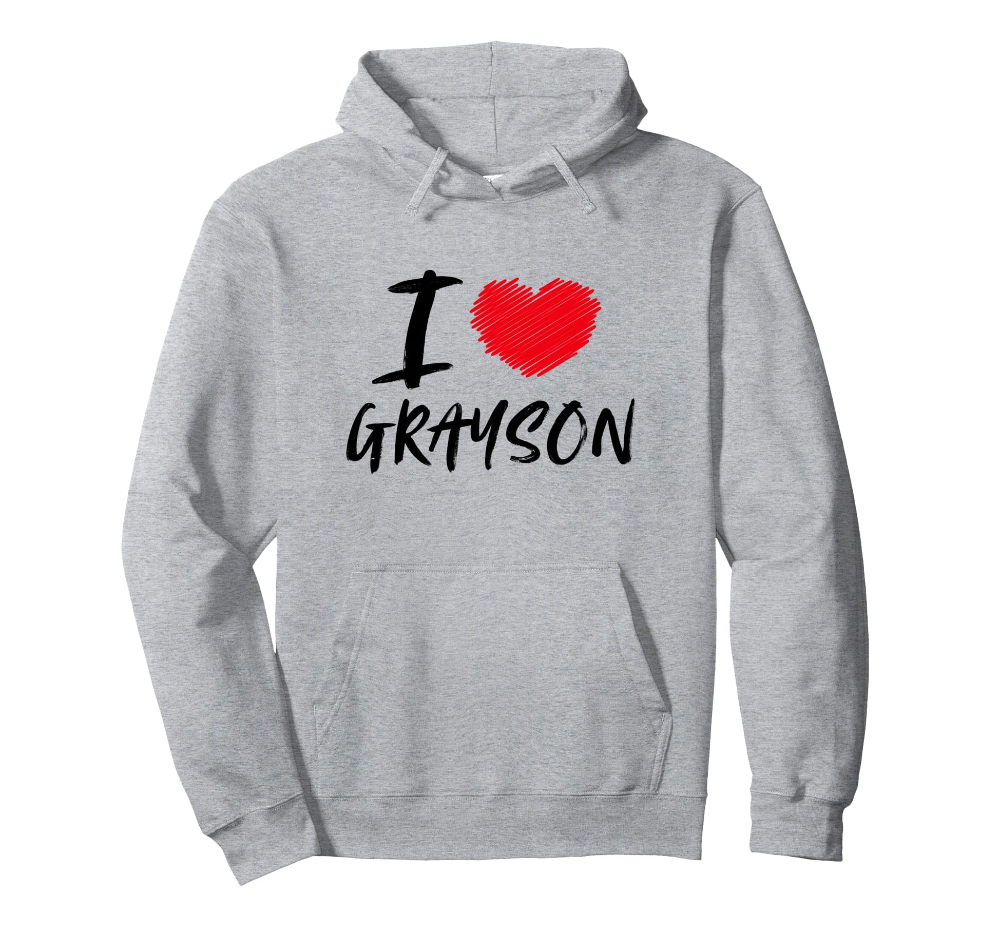 I Love Grayson Red Heart Dad Boyfriend Hoodie - Custom Art Print Unisex - T-Shirt, Sweatshirt, Hoodie