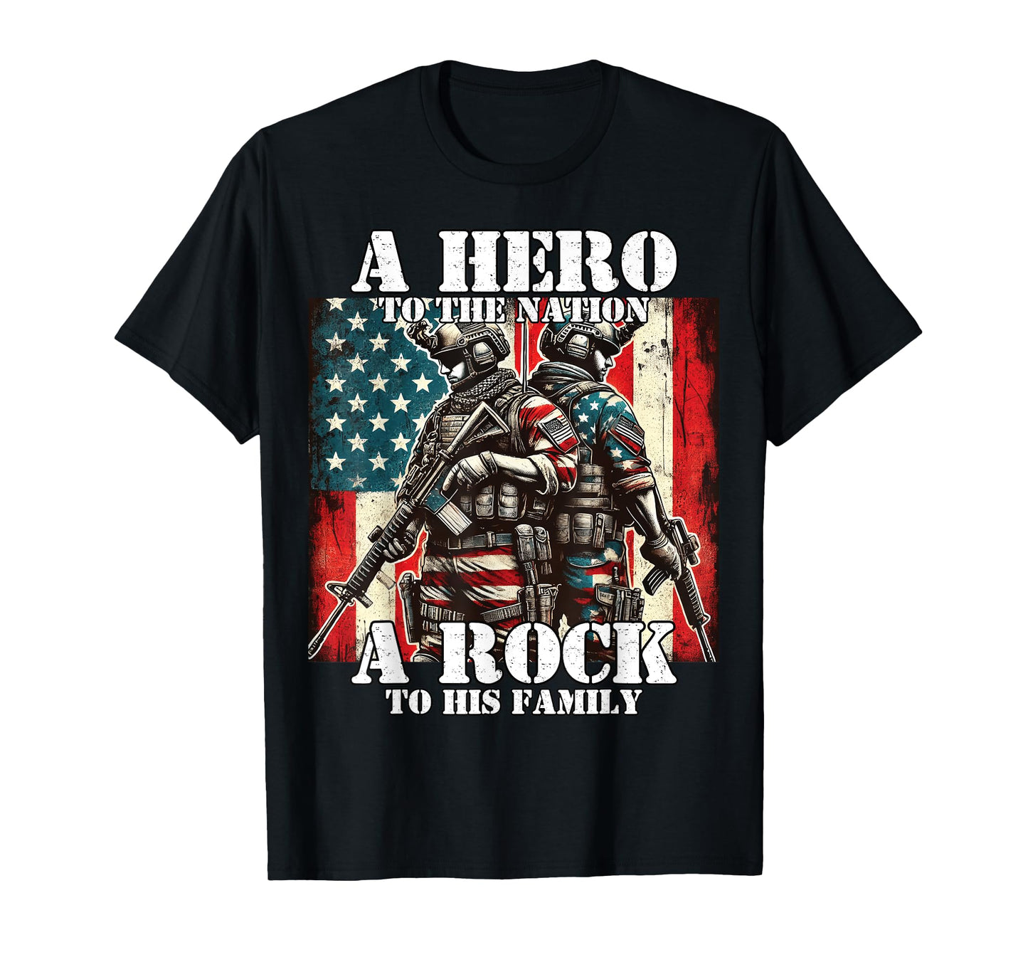 Hero To Nation Rock To His Family T-Shirt - Trendy Graphic for Adults - T-Shirt, Sweatshirt, Hoodie