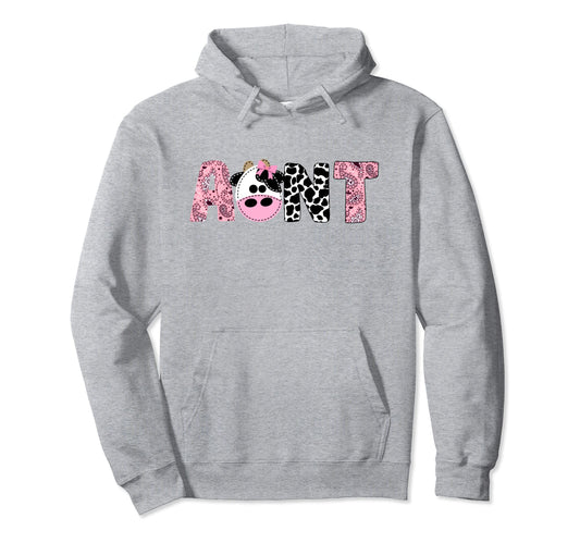 Aunt Birthday Cow Farm Birthday Cow Hoodie - Novelty Apparel for Adults - T-Shirt, Sweatshirt, Hoodie