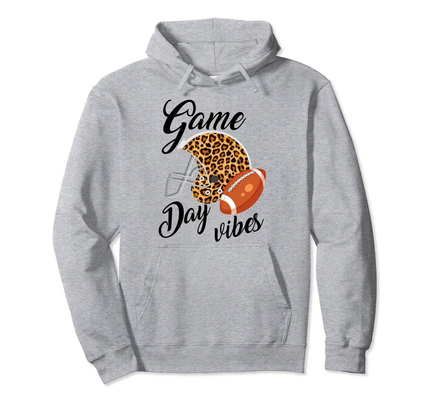 Game Day Vibes Leopard Helmet Hoodie - Aesthetic Graphic Men Women - T-Shirt, Sweatshirt, Hoodie