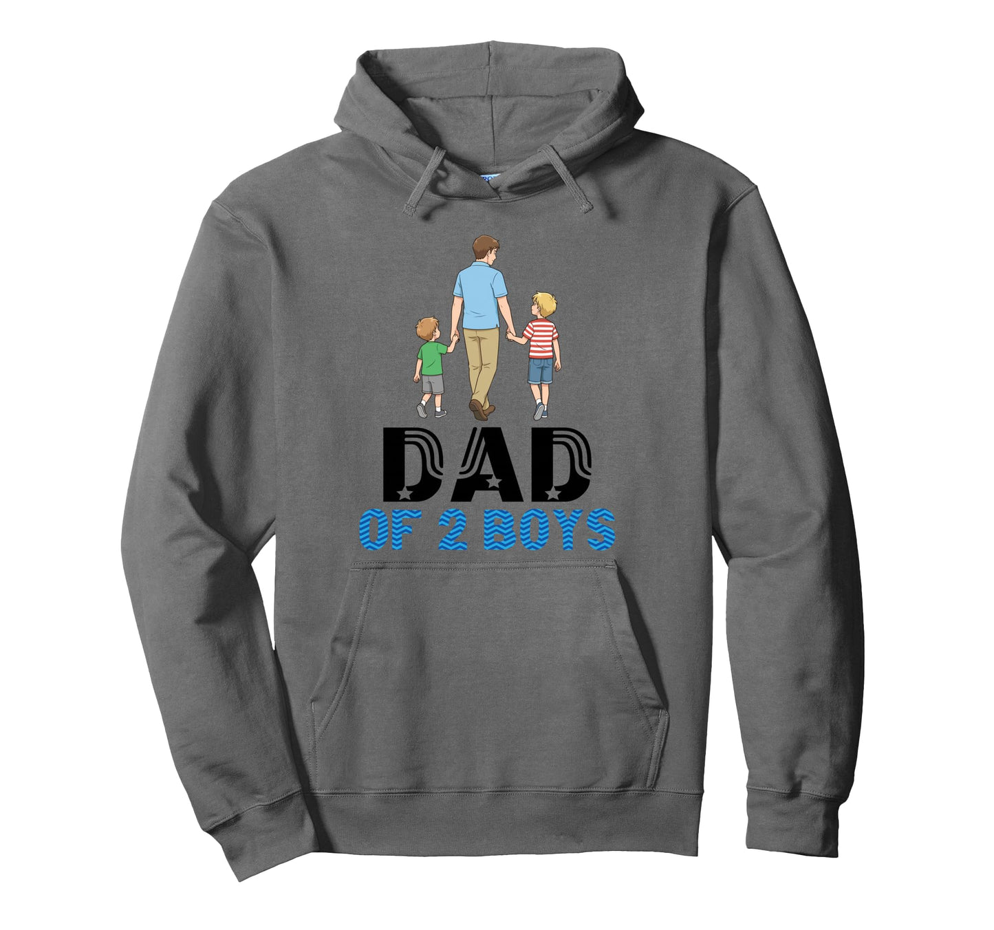 Dad Two Father And Sons Walking Together Hoodie - Unique Graphic Men Women - T-Shirt, Sweatshirt, Hoodie