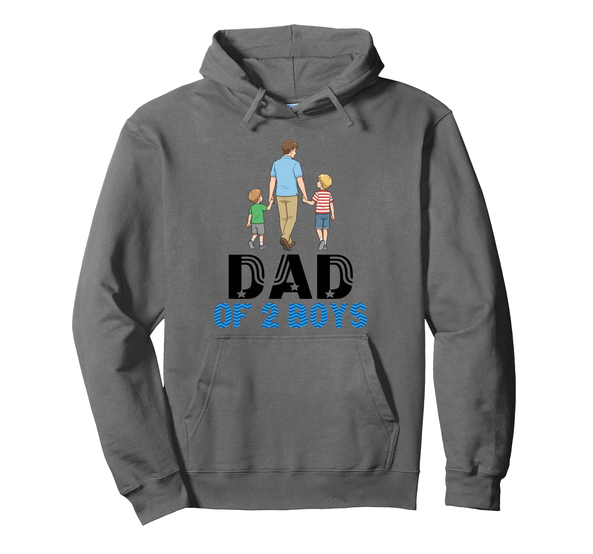 Dad Two Father And Sons Walking Together Hoodie - Unique Graphic Men Women - T-Shirt, Sweatshirt, Hoodie