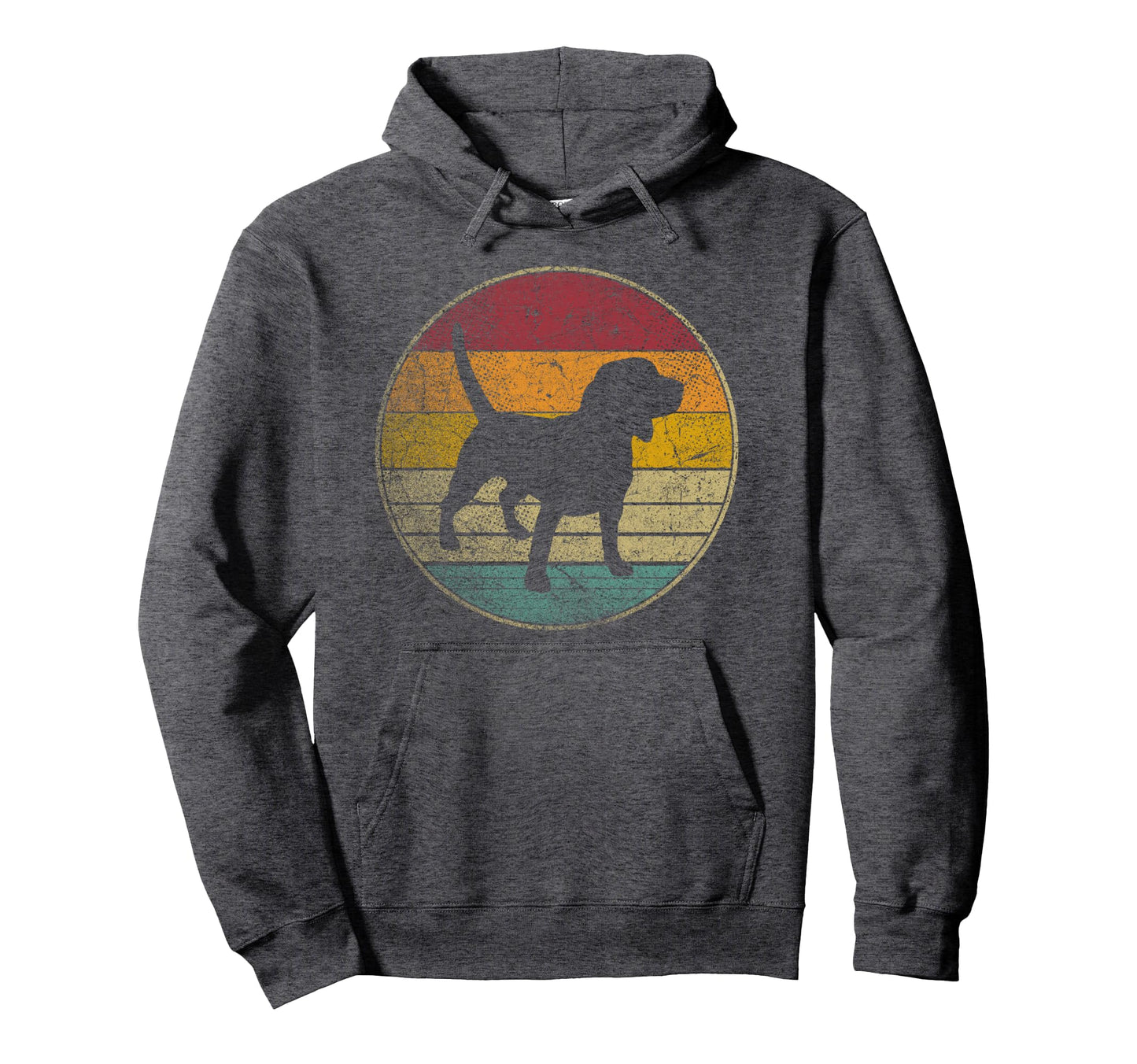 Beagle Dog Distressed Silhouette Hoodie - Fun Novelty Design for Adults - T-Shirt, Sweatshirt, Hoodie