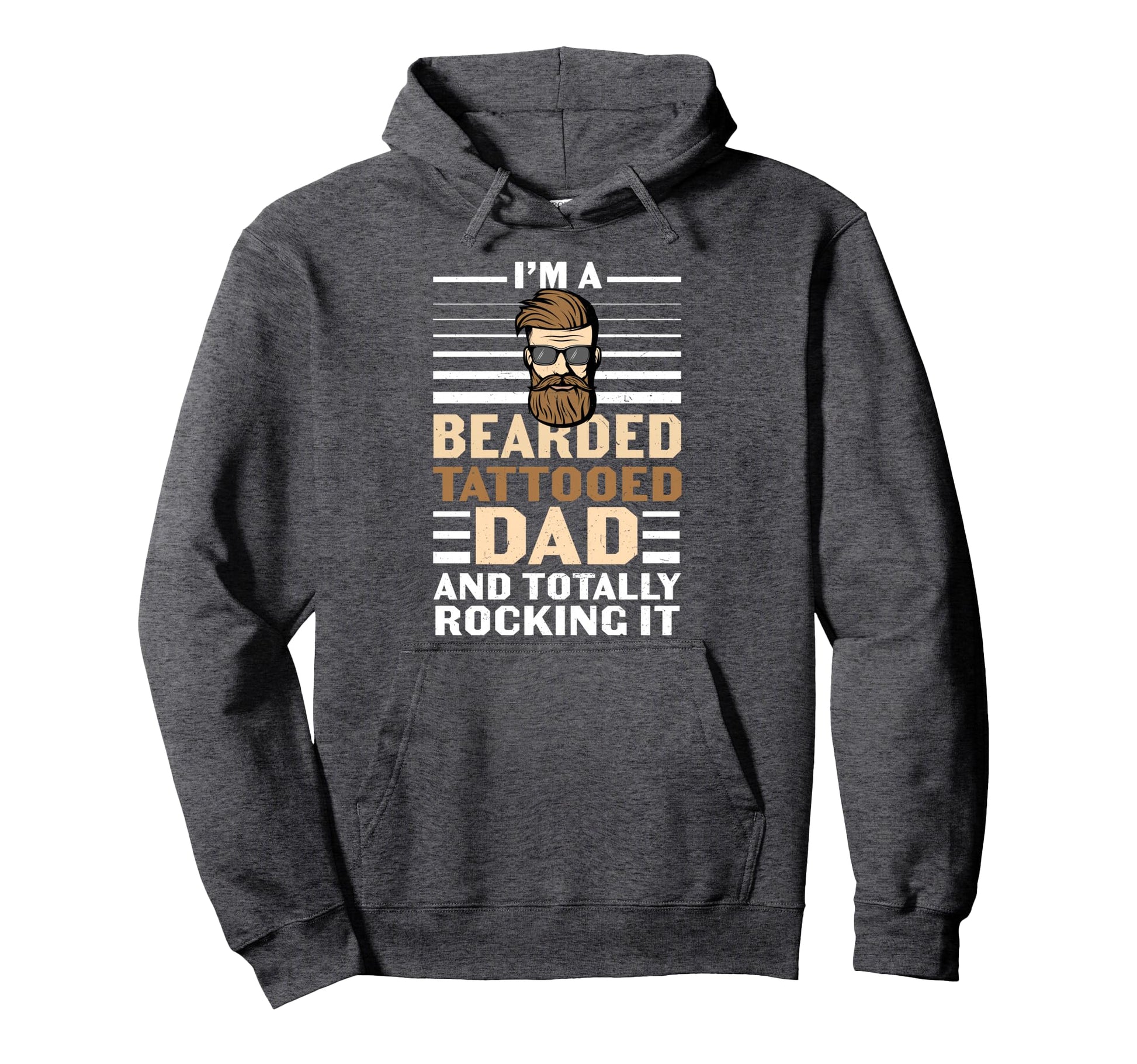 Mens Im Bearded Tattooed Dad Funny Dad Hoodie - Custom Art Print Unisex - T-Shirt, Sweatshirt, Hoodie