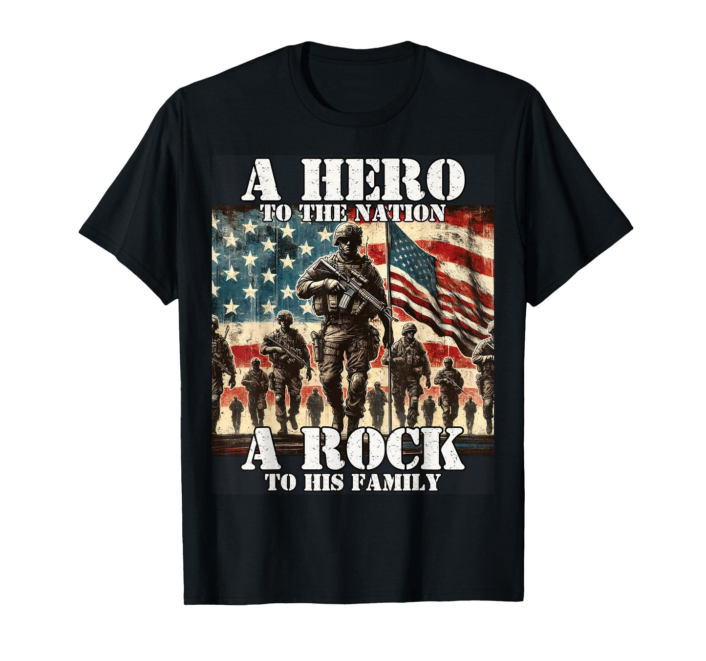 Hero To Nation Rock To His Family T-Shirt - Casual Everyday Wear Men Women - T-Shirt, Sweatshirt, Hoodie