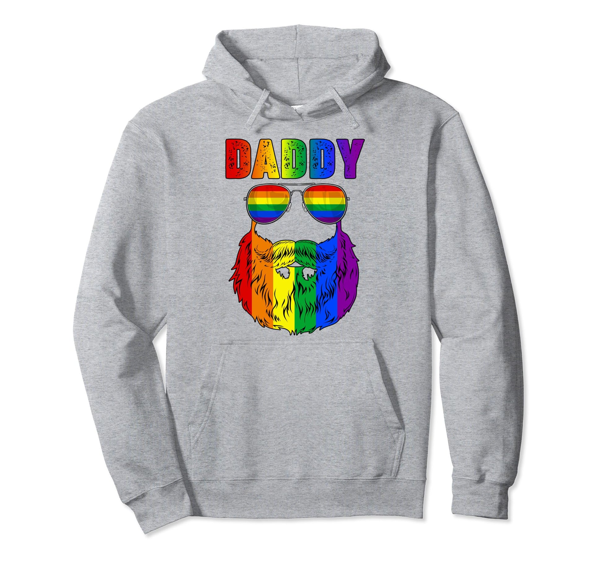 Proud Daddy Lgbtq Pride Rainbow Flag Hoodie - Minimalist Print for Adults - T-Shirt, Sweatshirt, Hoodie