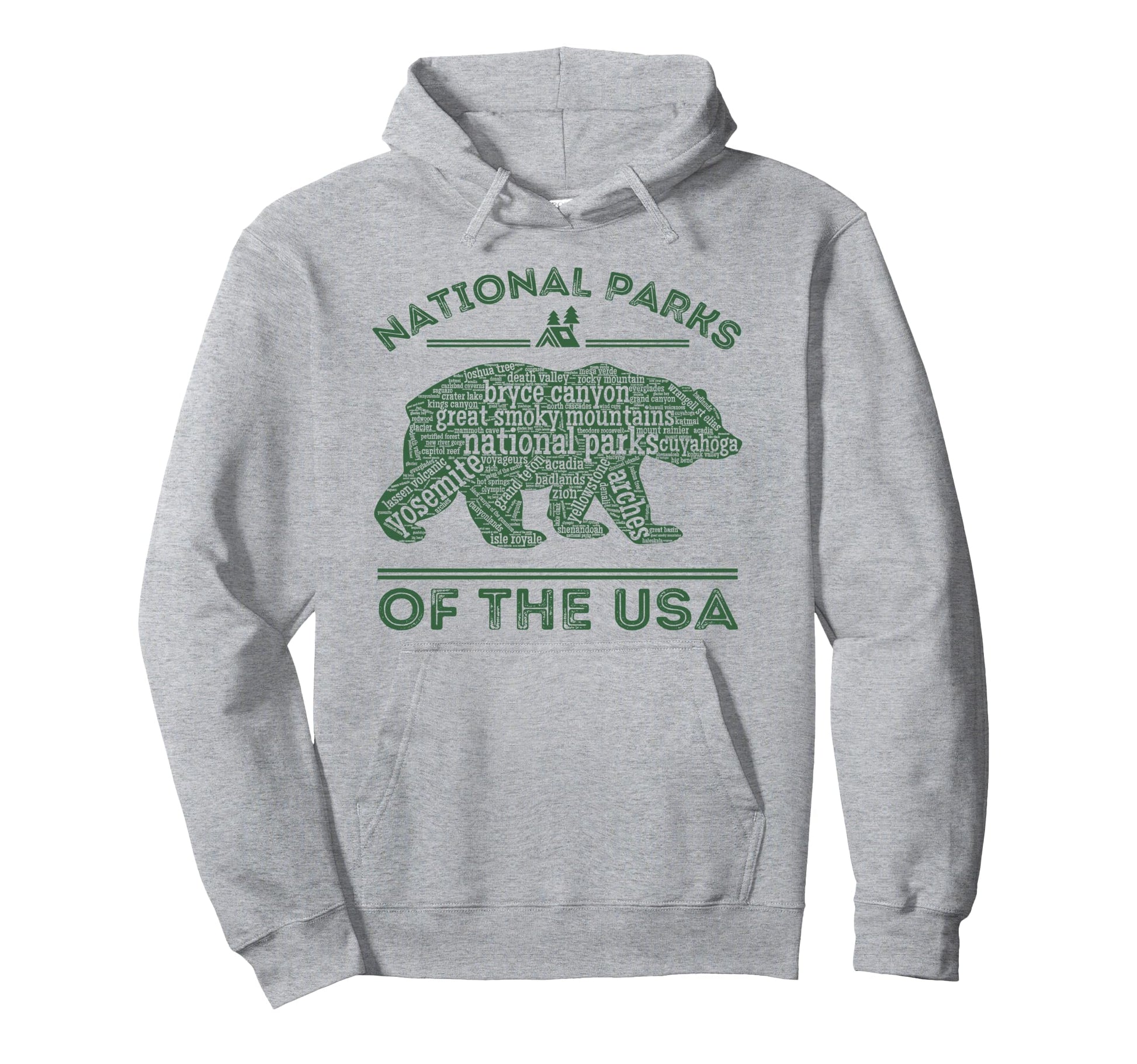 National Parks Bear Hiking Travel Hoodie - Aesthetic Graphic for Adults - T-Shirt, Sweatshirt, Hoodie