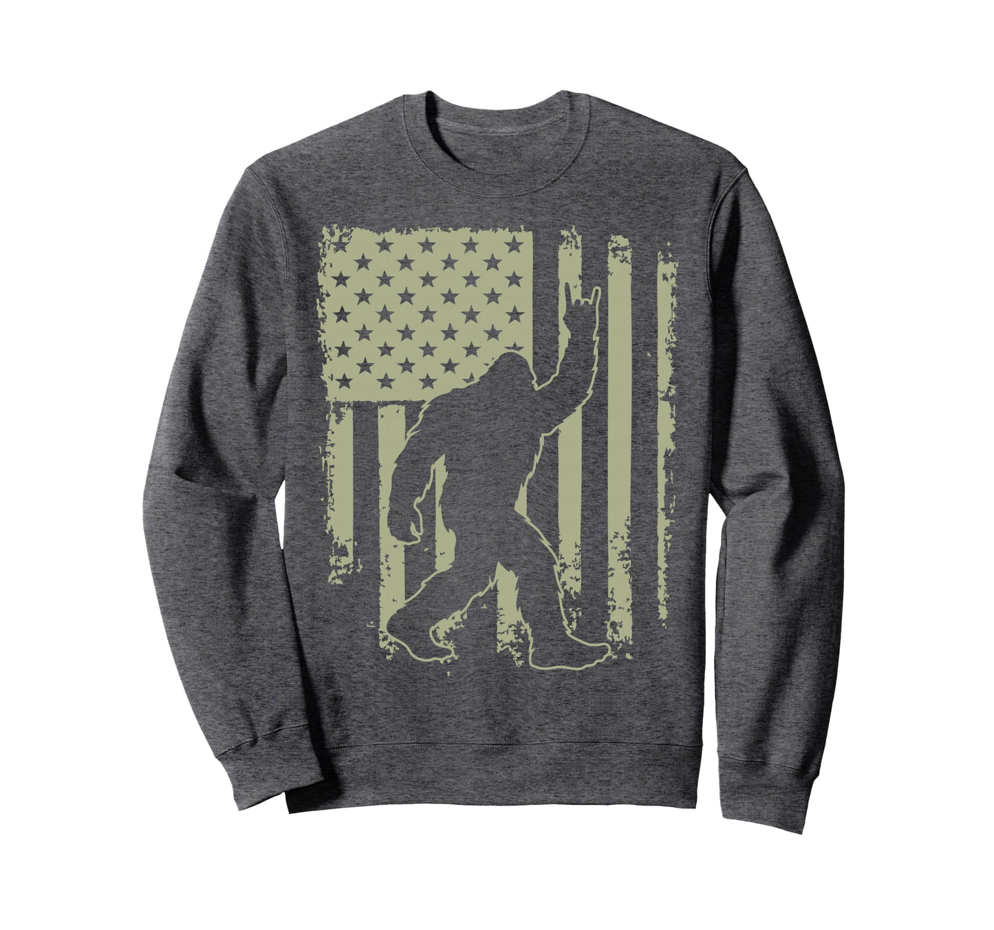 Bigfoot Sasquatch America Flag Sweatshirt - Streetwear Style for Adults - T-Shirt, Sweatshirt, Hoodie