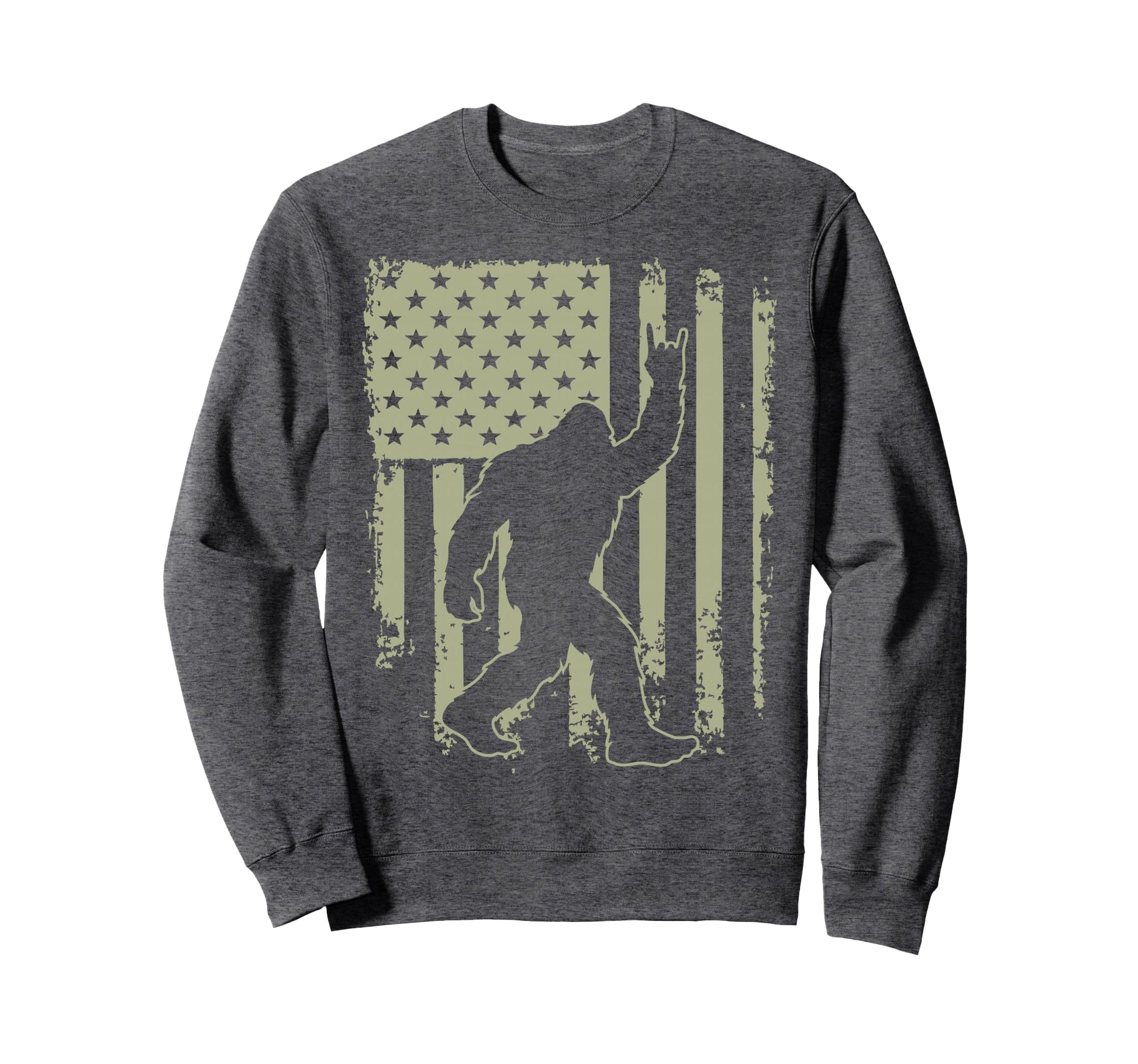 Bigfoot Sasquatch America Flag Sweatshirt - Streetwear Style for Adults - T-Shirt, Sweatshirt, Hoodie