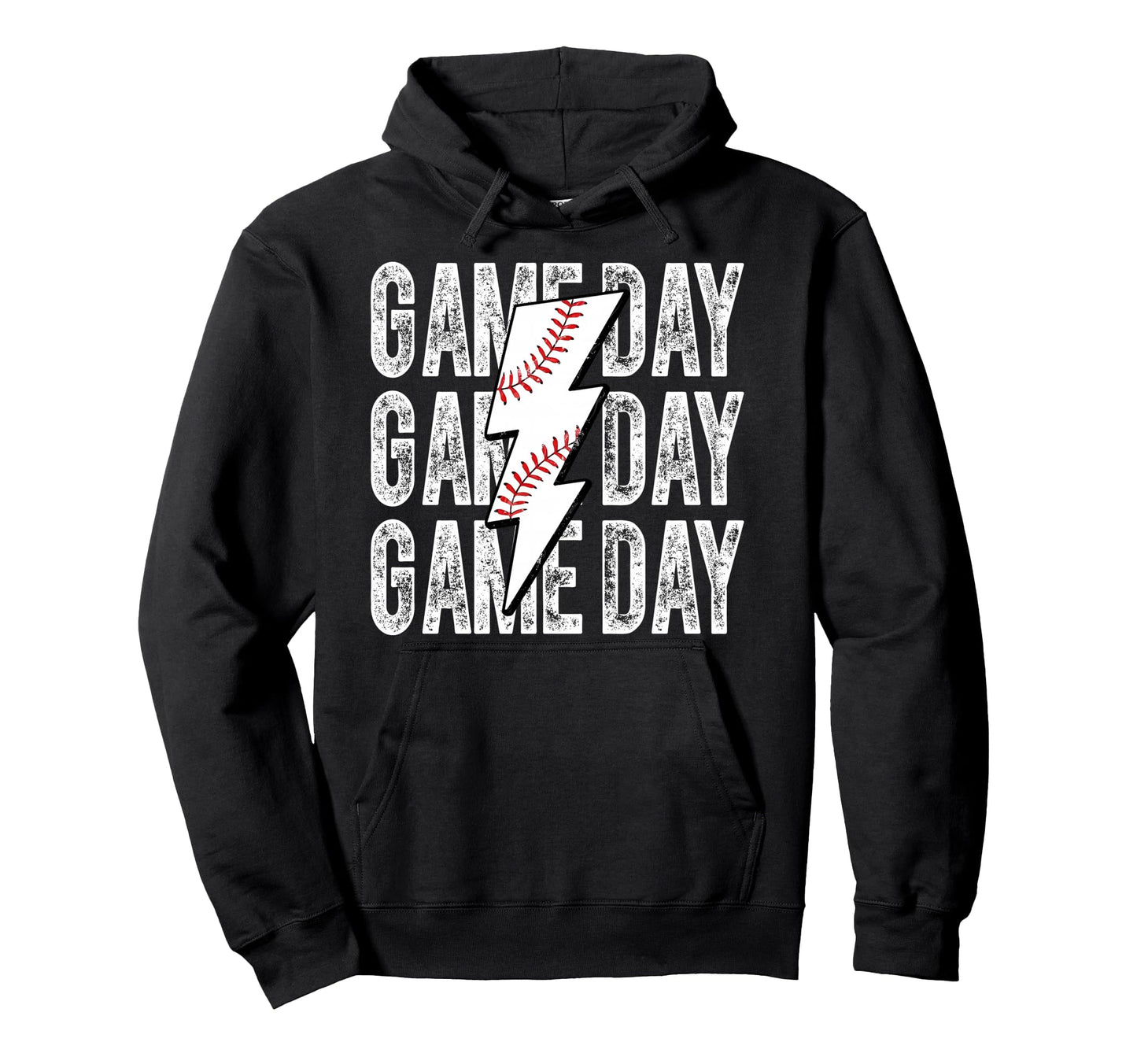Game Day Baseball Lightning Bolt Hoodie - Streetwear Style Men Women - T-Shirt, Sweatshirt, Hoodie
