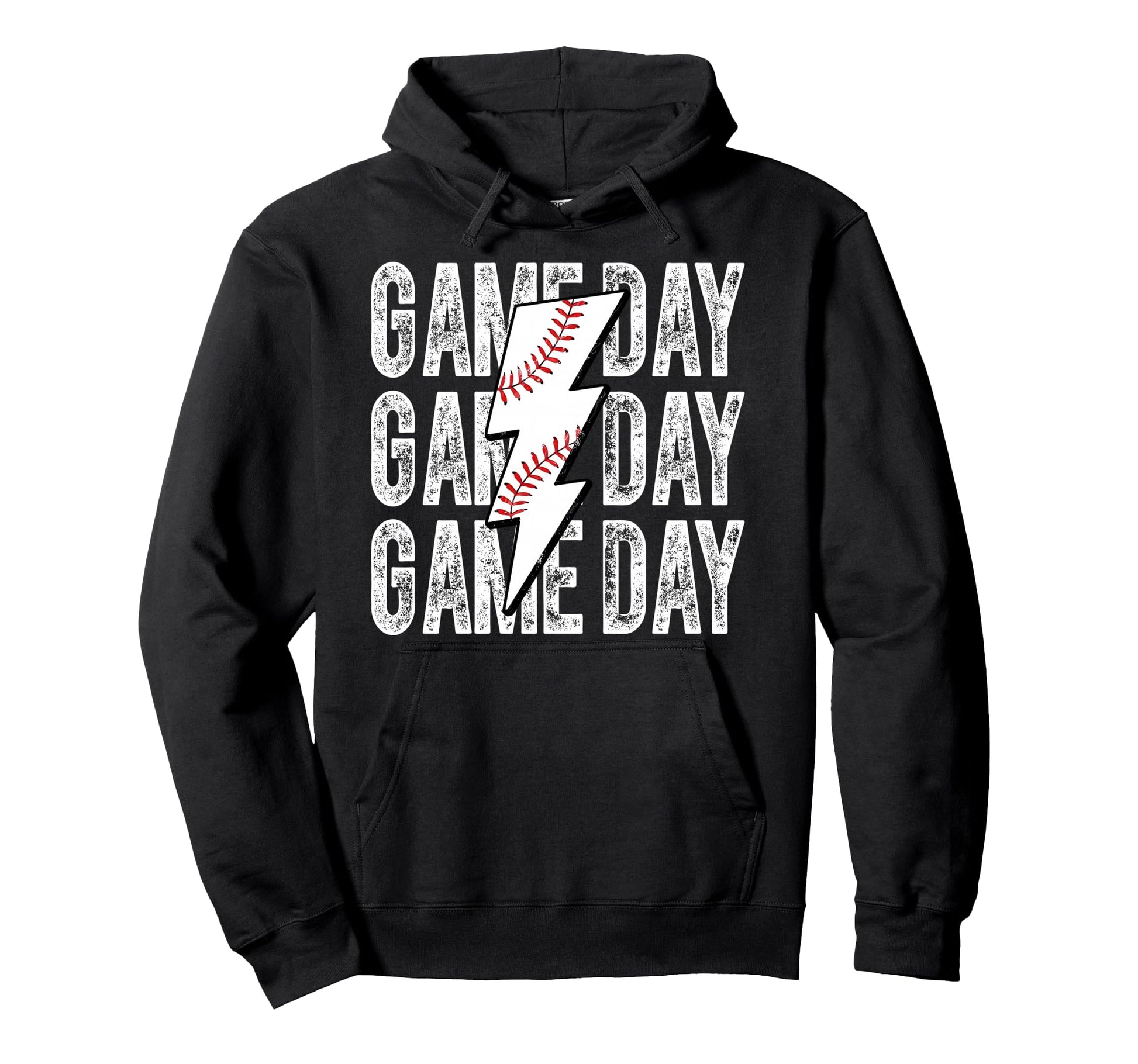 Game Day Baseball Lightning Bolt Hoodie - Streetwear Style Men Women - T-Shirt, Sweatshirt, Hoodie