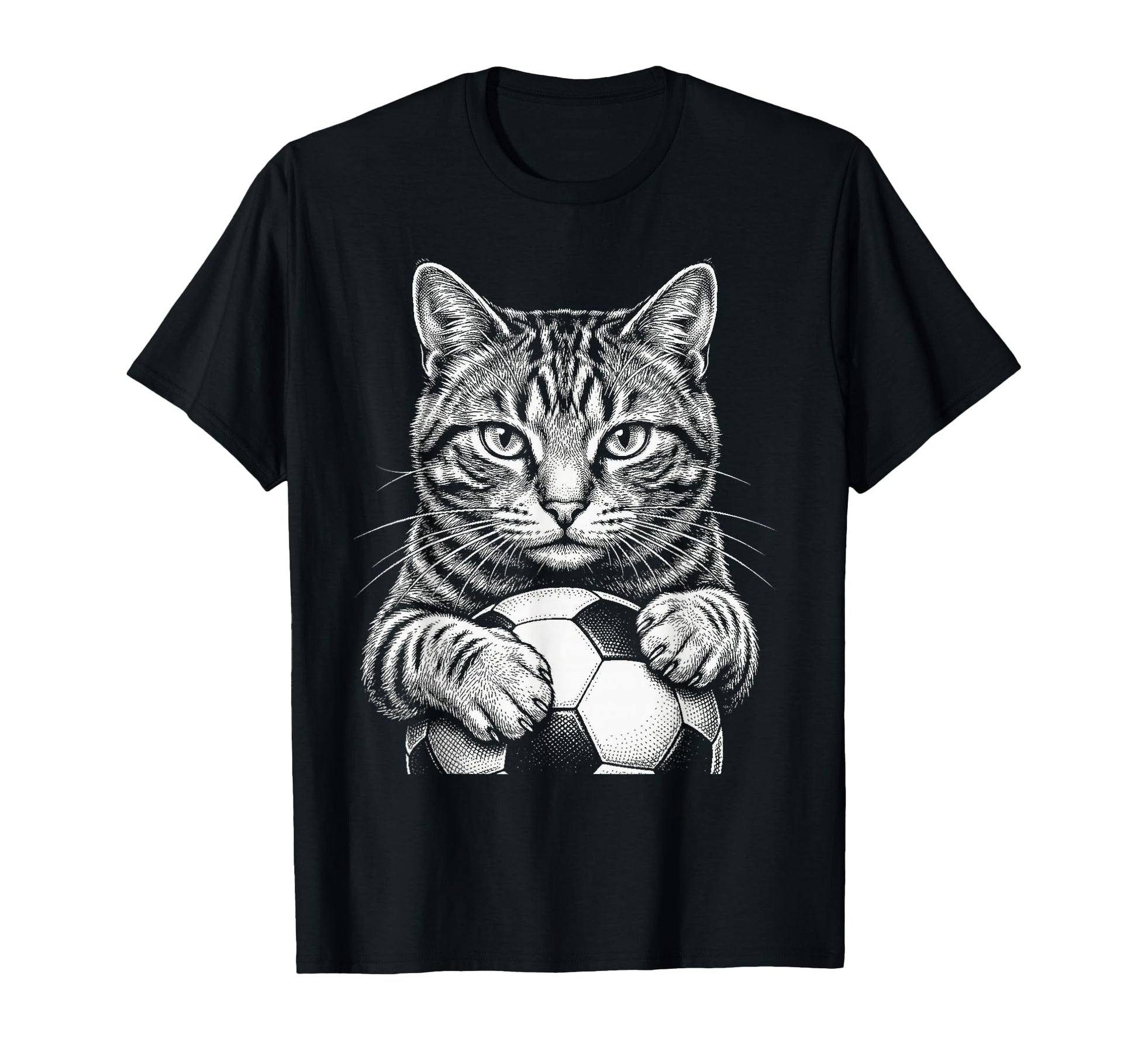 Black And White Feline Sports Tabby T-Shirt - Unique Graphic for Adults - T-Shirt, Sweatshirt, Hoodie