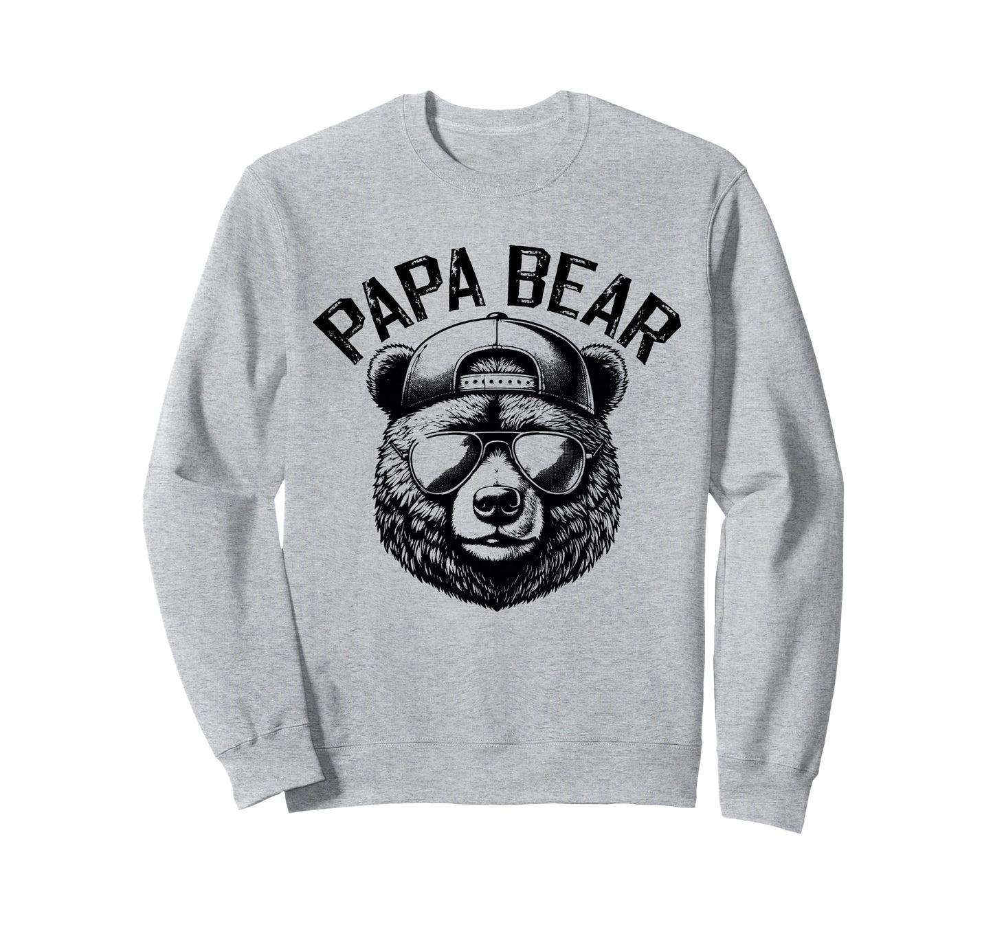 Papa Bear Face Grizzly Fathers Day Bear Sweatshirt - Graphic Print Unisex - T-Shirt, Sweatshirt, Hoodie