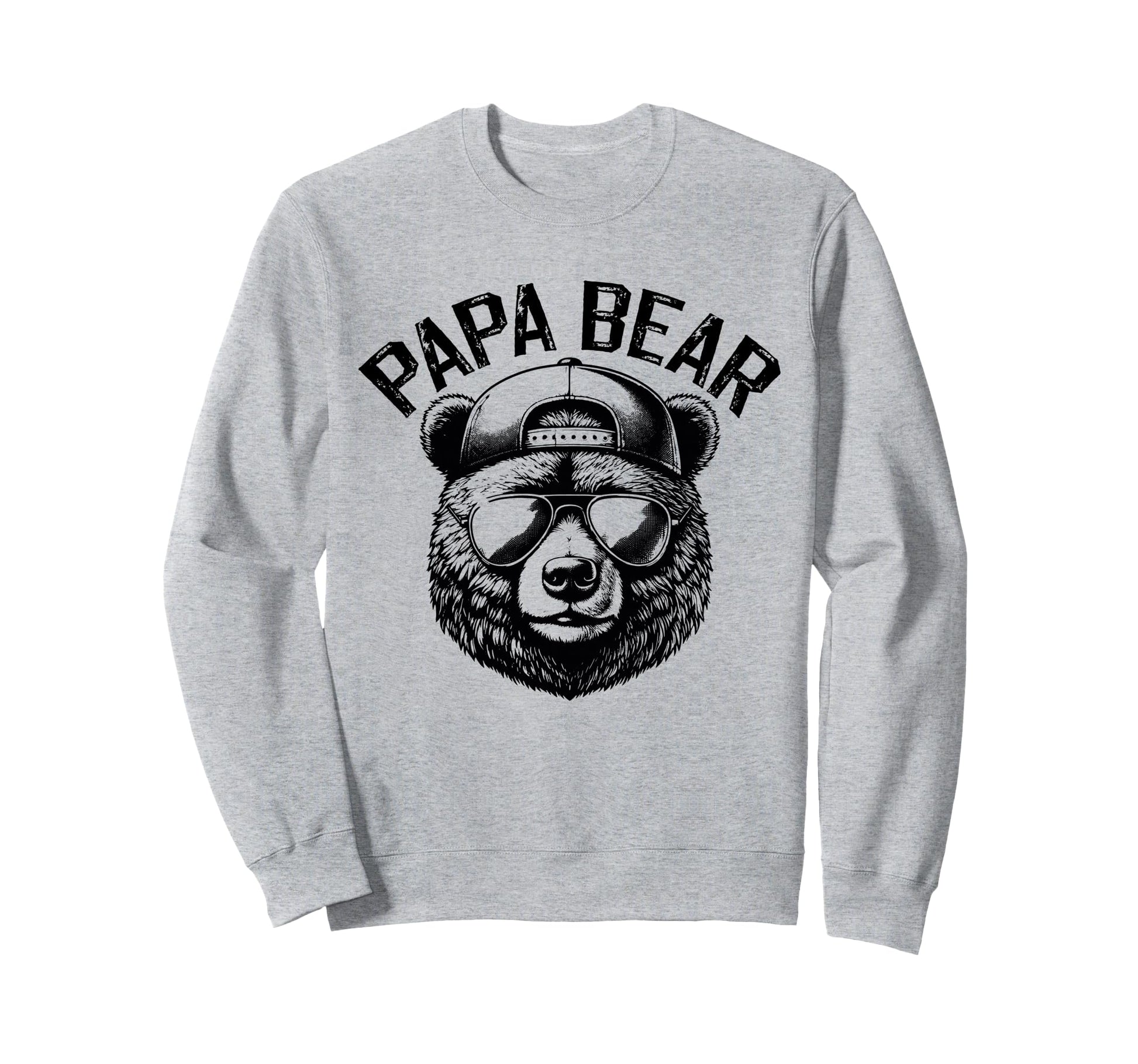 Papa Bear Face Grizzly Fathers Day Bear Sweatshirt - Graphic Print Unisex - T-Shirt, Sweatshirt, Hoodie