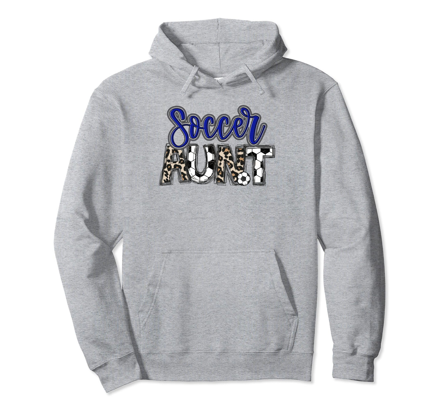 Soccer Aunt Leopard Blue Soccer Auntie Hoodie - Streetwear Style Unisex - T-Shirt, Sweatshirt, Hoodie