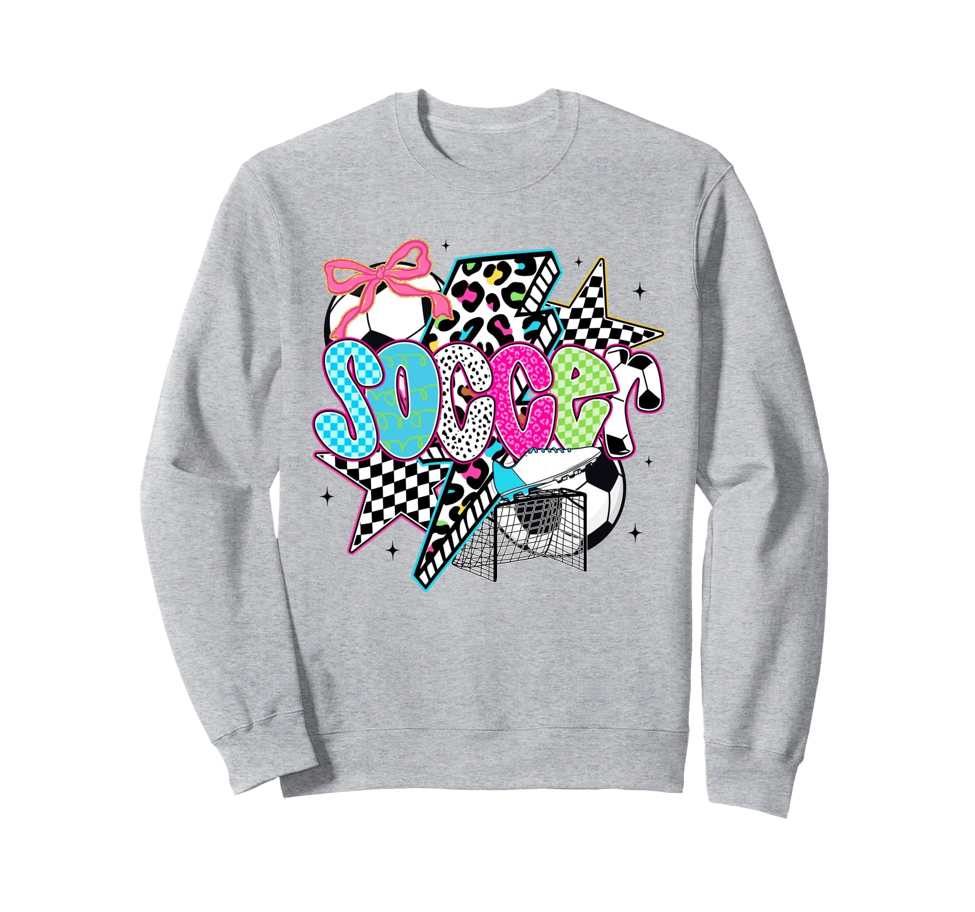 Soccer Coquette Bow Game Day Sweatshirt - Casual Everyday Wear Men Women - T-Shirt, Sweatshirt, Hoodie