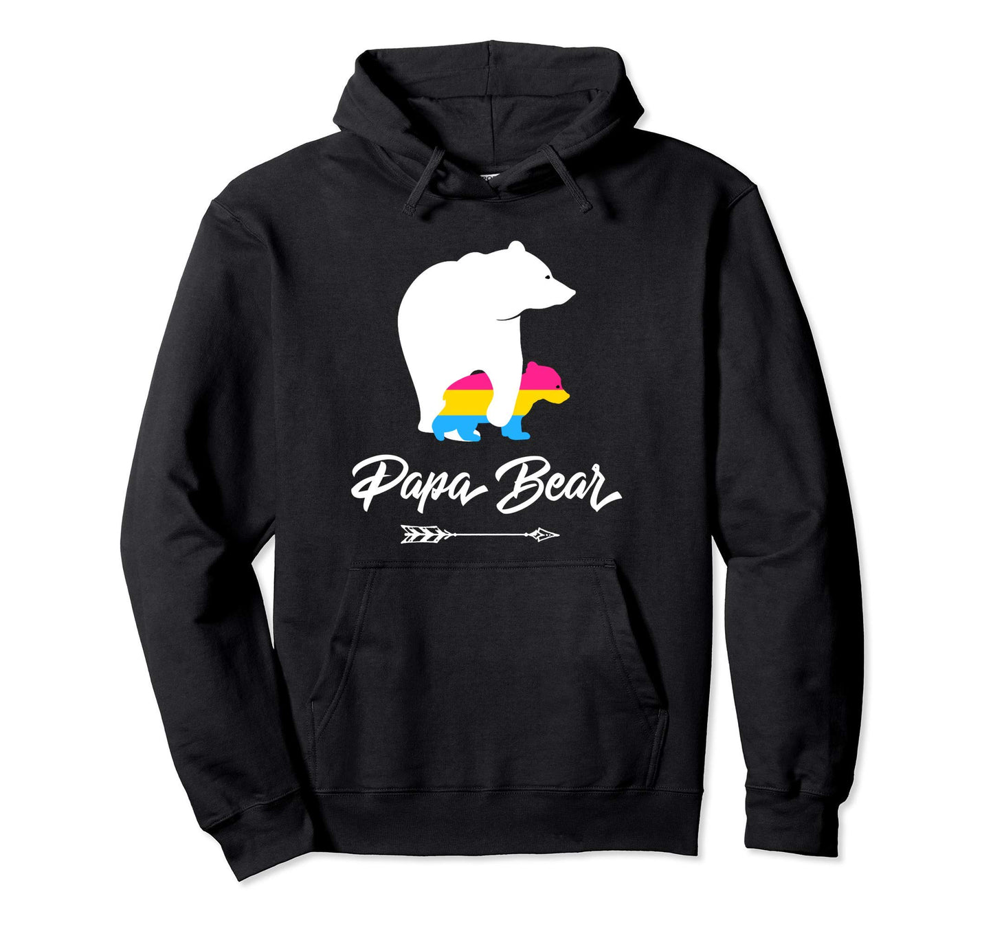 Papa Bear Lgbt Straight Ally Pansexual Hoodie - Minimalist Print Men Women - T-Shirt, Sweatshirt, Hoodie