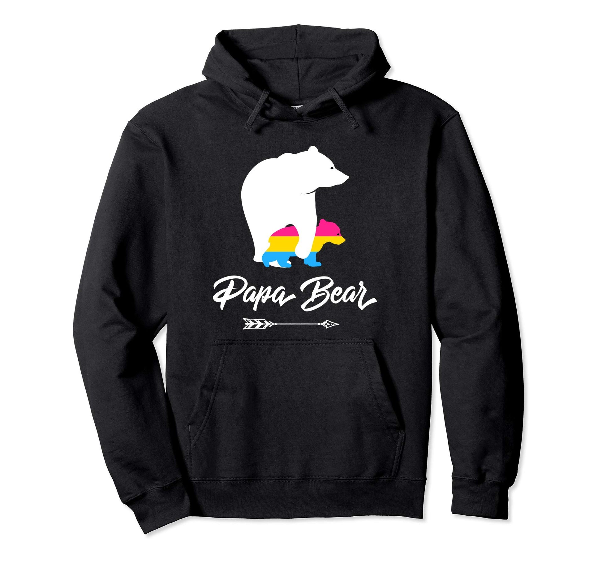 Papa Bear Lgbt Straight Ally Pansexual Hoodie - Minimalist Print Men Women - T-Shirt, Sweatshirt, Hoodie