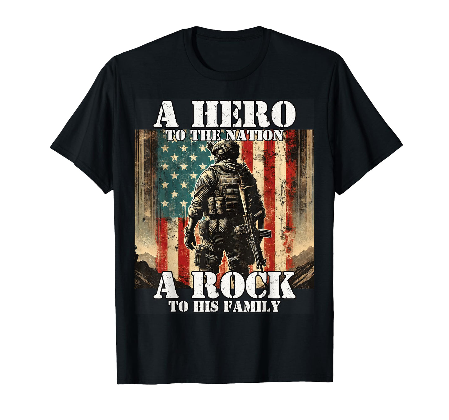 Hero To Nation Rock To His Family T-Shirt - Aesthetic Graphic for Adults - T-Shirt, Sweatshirt, Hoodie