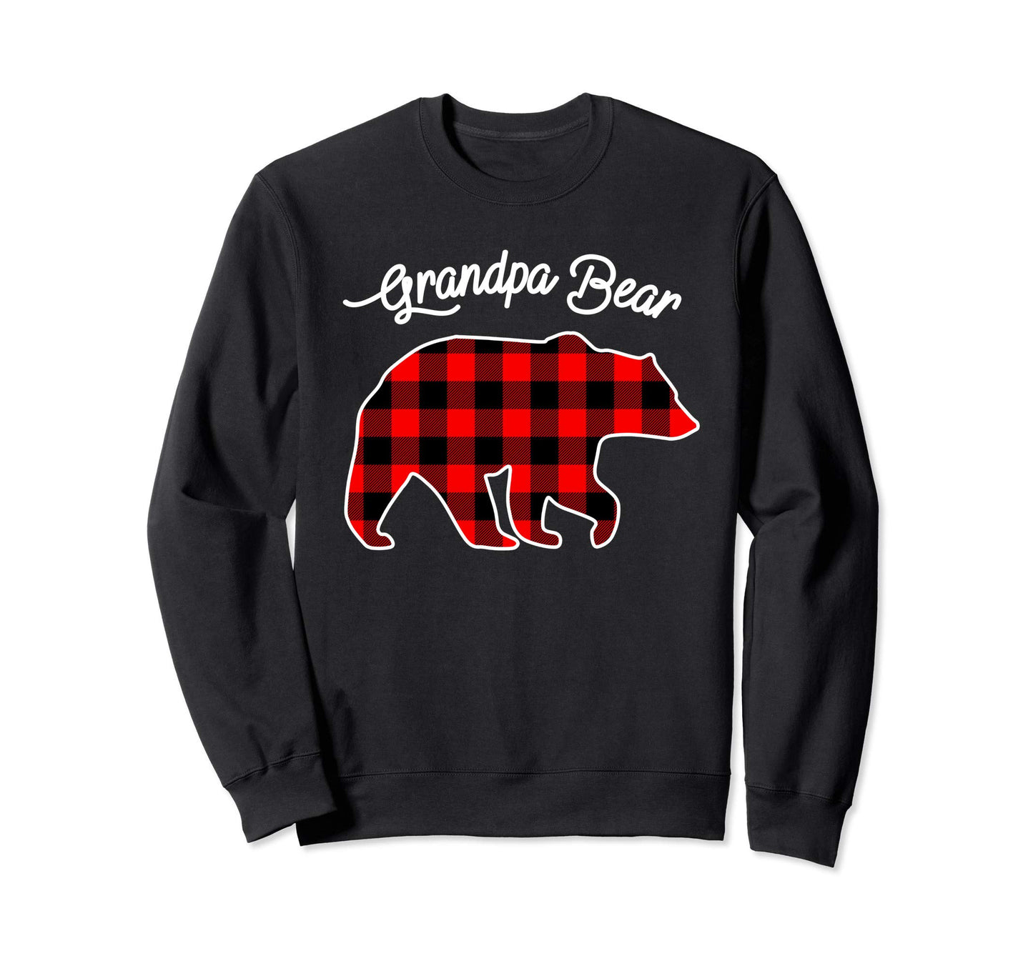Grandpa Bear Red Plaid Matching Family Sweatshirt - Novelty Apparel Unisex - T-Shirt, Sweatshirt, Hoodie