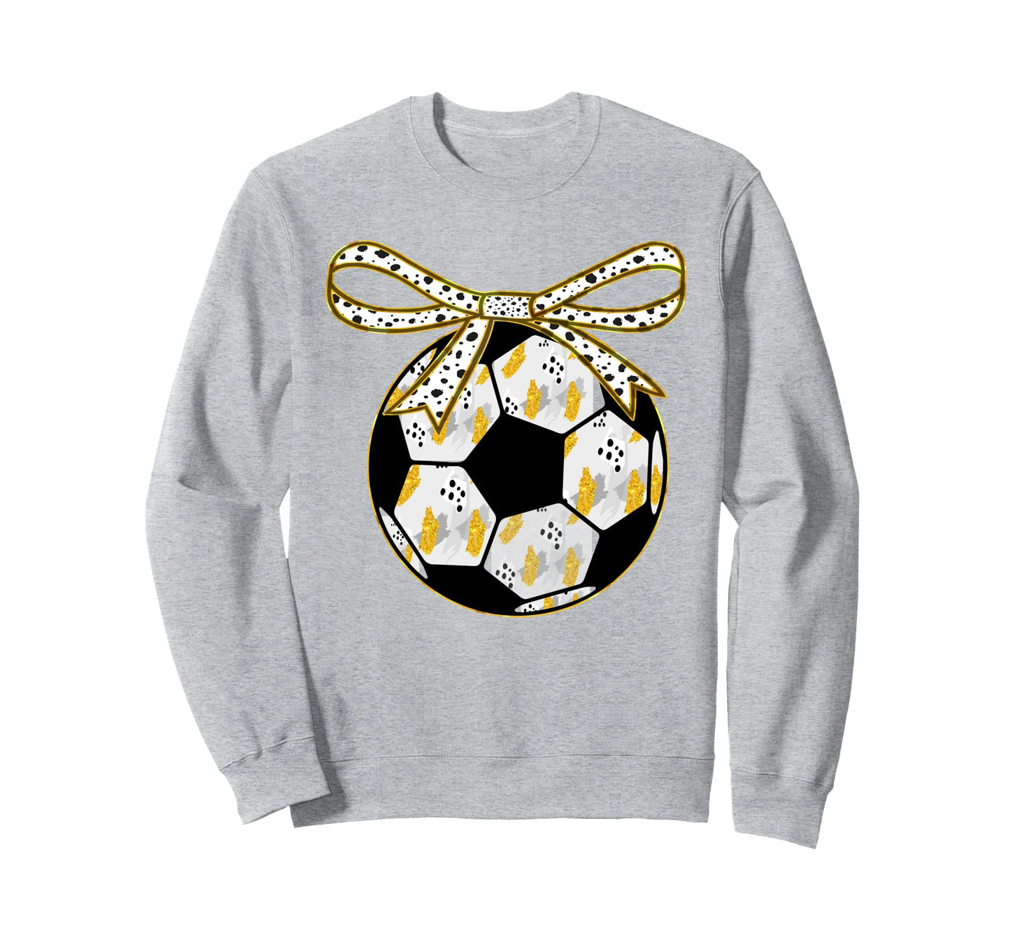 Unique Soccer Ball Pattern Bow Sweatshirt - Streetwear Style Unisex - T-Shirt, Sweatshirt, Hoodie