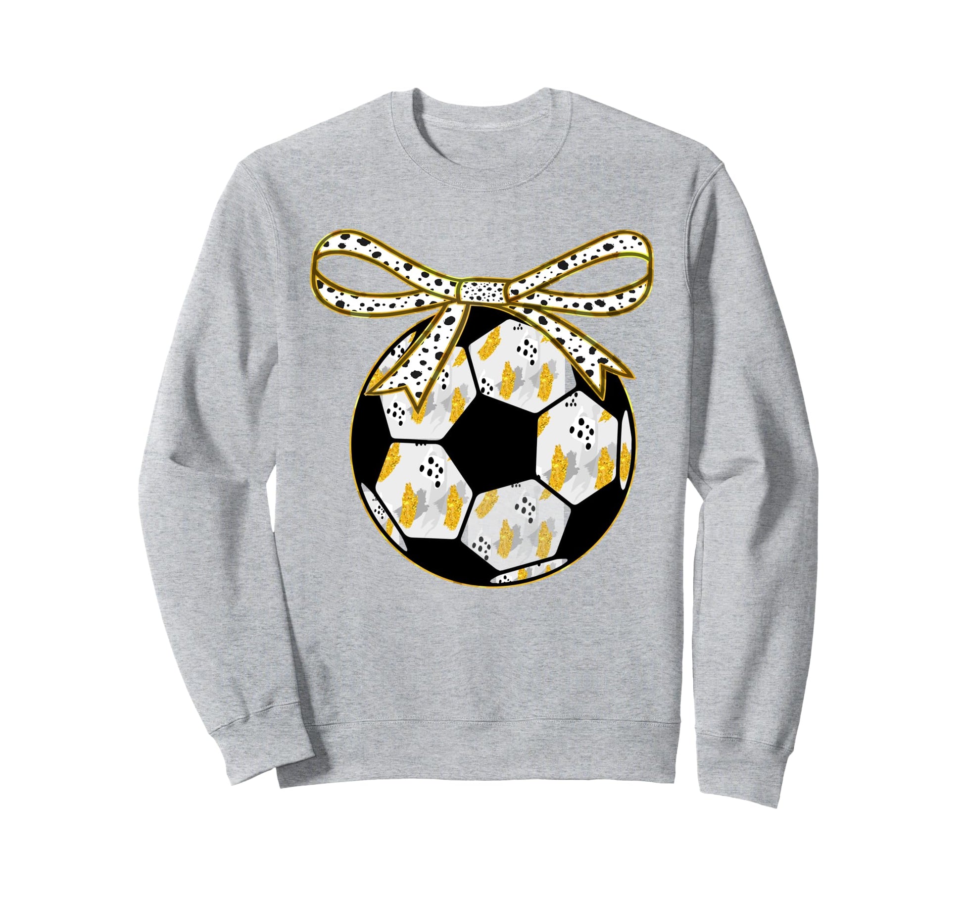 Unique Soccer Ball Pattern Bow Sweatshirt - Streetwear Style Unisex - T-Shirt, Sweatshirt, Hoodie