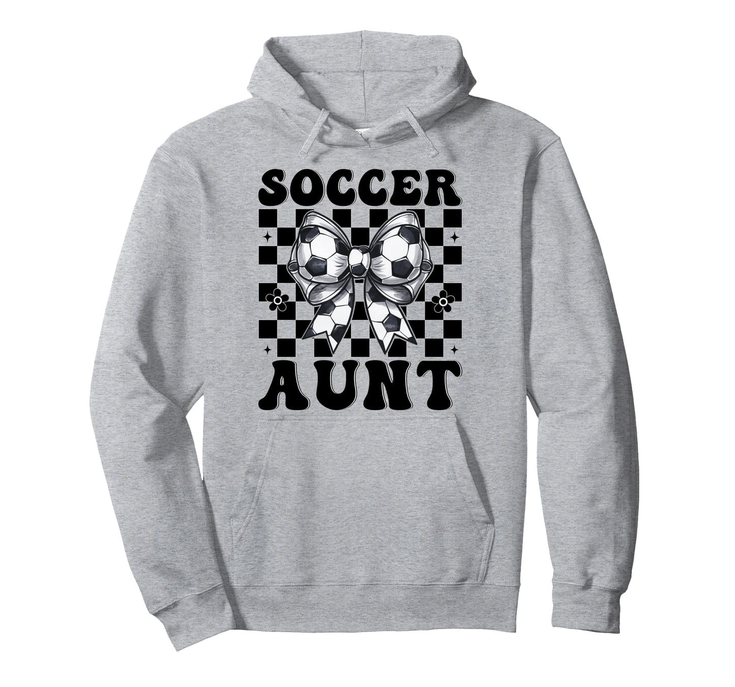 Soccer Aunt Soccer Auntie Coquette Bow Hoodie - Minimalist Print for Adults - T-Shirt, Sweatshirt, Hoodie