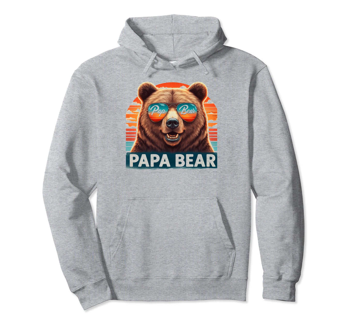 Papa Bear Sunglasses Funny Bear Dad Hoodie - Fun Novelty Design for Adults - T-Shirt, Sweatshirt, Hoodie