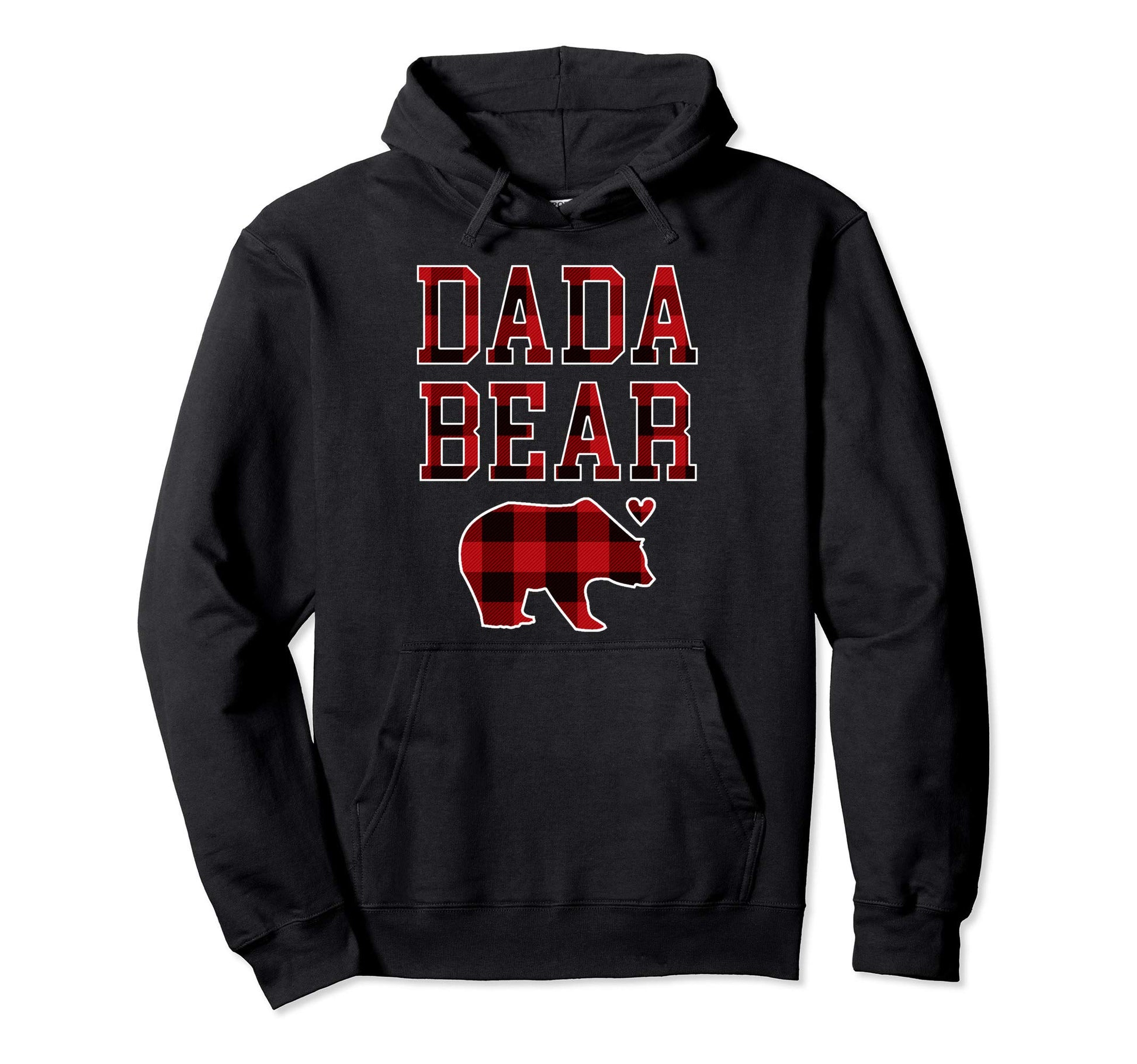Dada Bear Buffalo Red Plaid Father Dad Hoodie - Novelty Apparel Unisex - T-Shirt, Sweatshirt, Hoodie