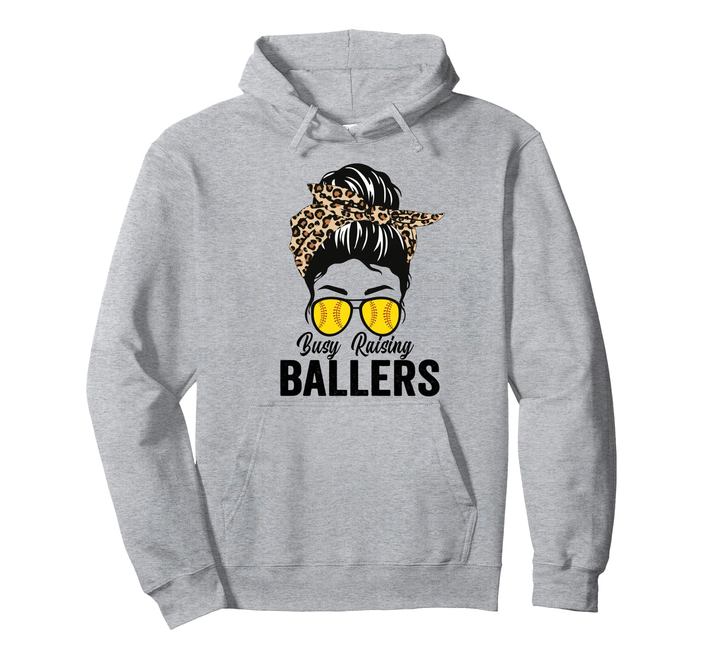 Busy Raising Ballers Softball Messy Hoodie - Casual Everyday Wear Unisex - T-Shirt, Sweatshirt, Hoodie