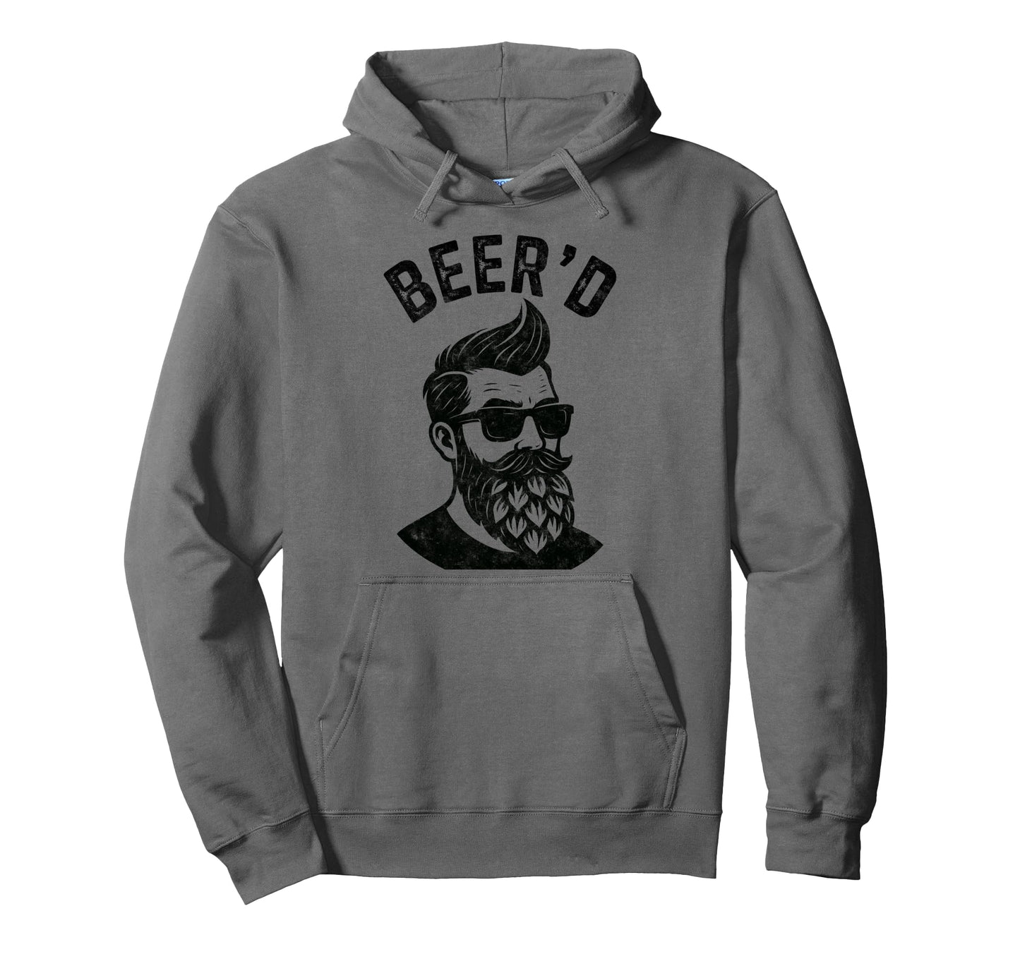Beerd Hop Bearded Funny Craft Beer Hoodie - Custom Art Print Unisex - T-Shirt, Sweatshirt, Hoodie