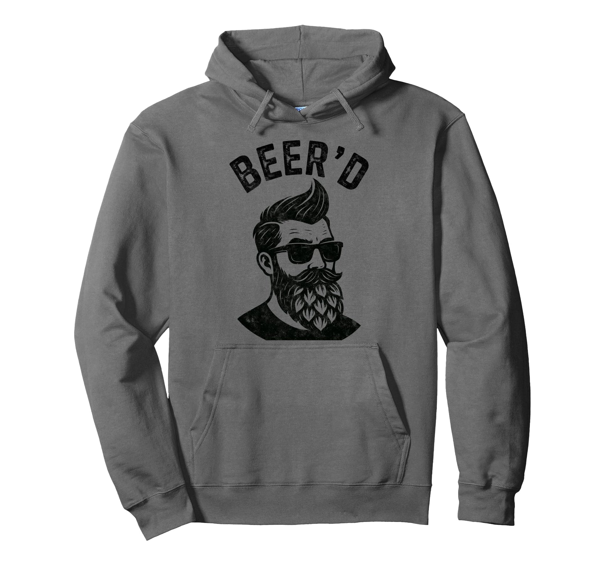 Beerd Hop Bearded Funny Craft Beer Hoodie - Custom Art Print Unisex - T-Shirt, Sweatshirt, Hoodie