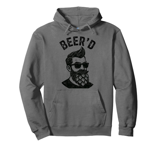 Beerd Hop Bearded Funny Craft Beer Hoodie - Custom Art Print Unisex - T-Shirt, Sweatshirt, Hoodie