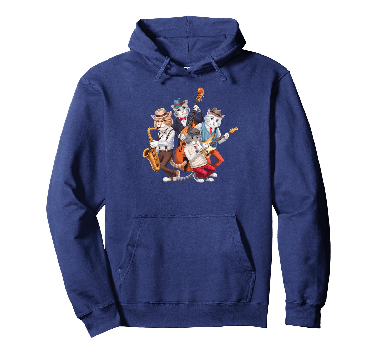 Cat Lover Cat Music Band Cats Hoodie - Fun Novelty Design Men Women - T-Shirt, Sweatshirt, Hoodie