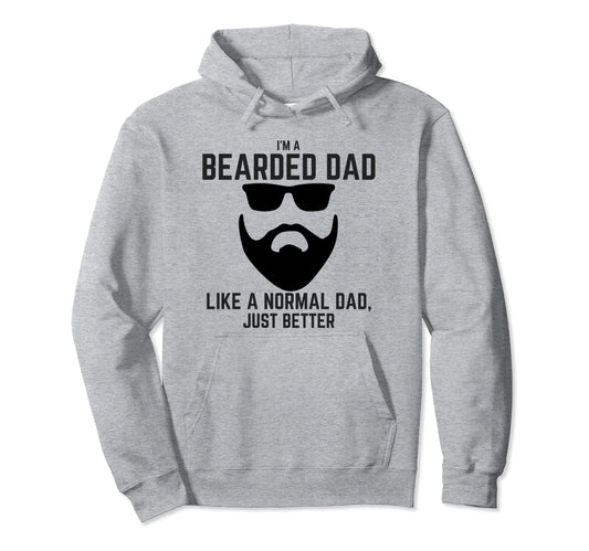 Bearded Dad Mens Beard Funny Superhero Hoodie - Unique Graphic Men Women - T-Shirt, Sweatshirt, Hoodie