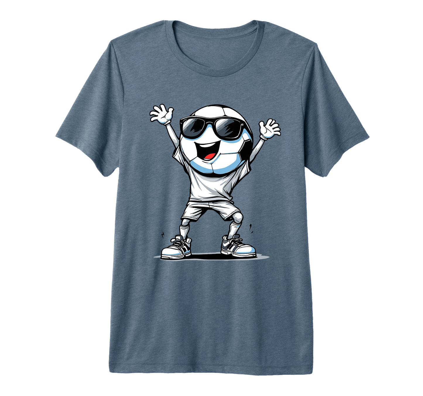 Soccer Ball Cartoon Funny Football T-Shirt - Minimalist Print for Adults - T-Shirt, Sweatshirt, Hoodie