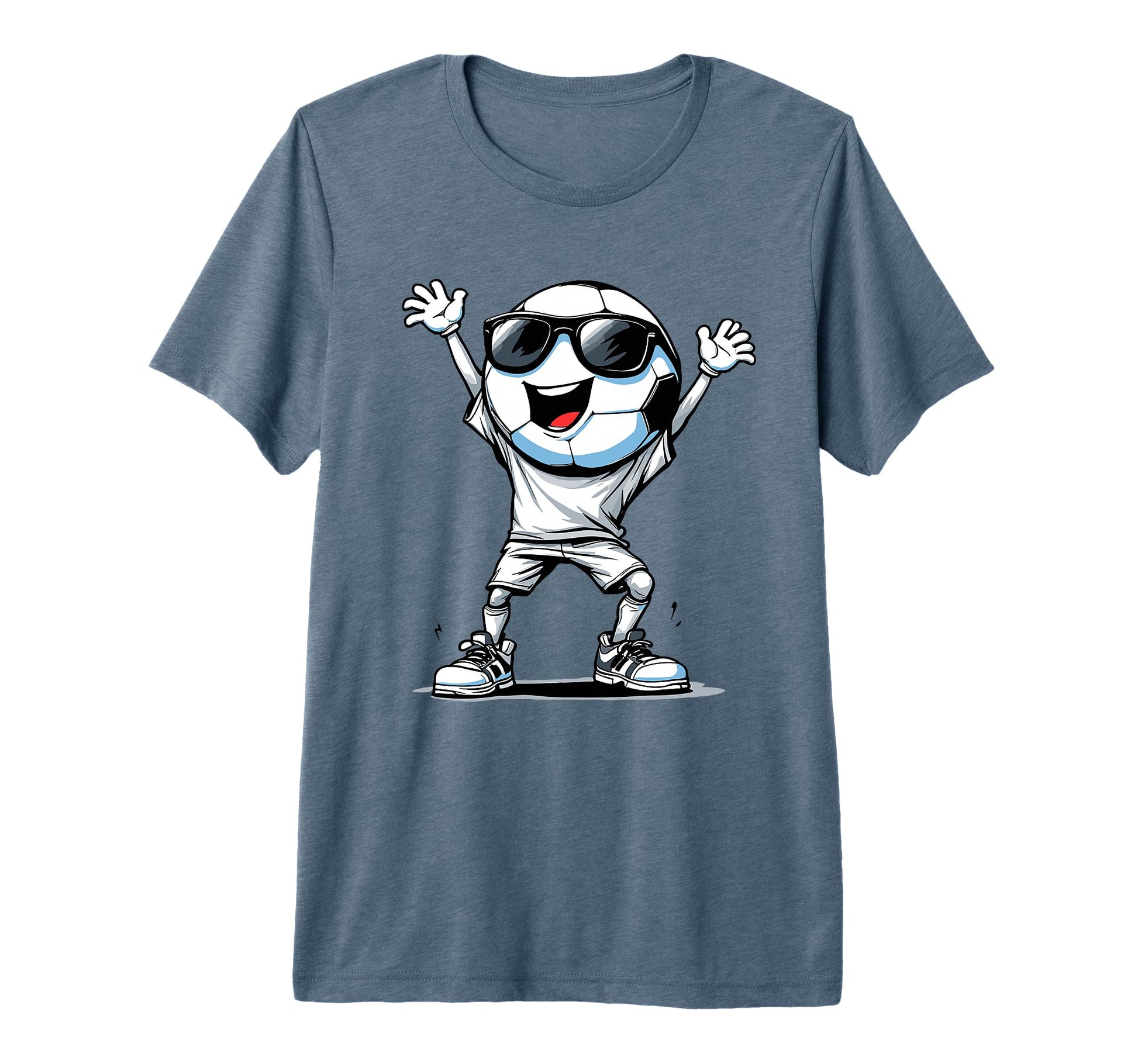Soccer Ball Cartoon Funny Football T-Shirt - Minimalist Print for Adults - T-Shirt, Sweatshirt, Hoodie