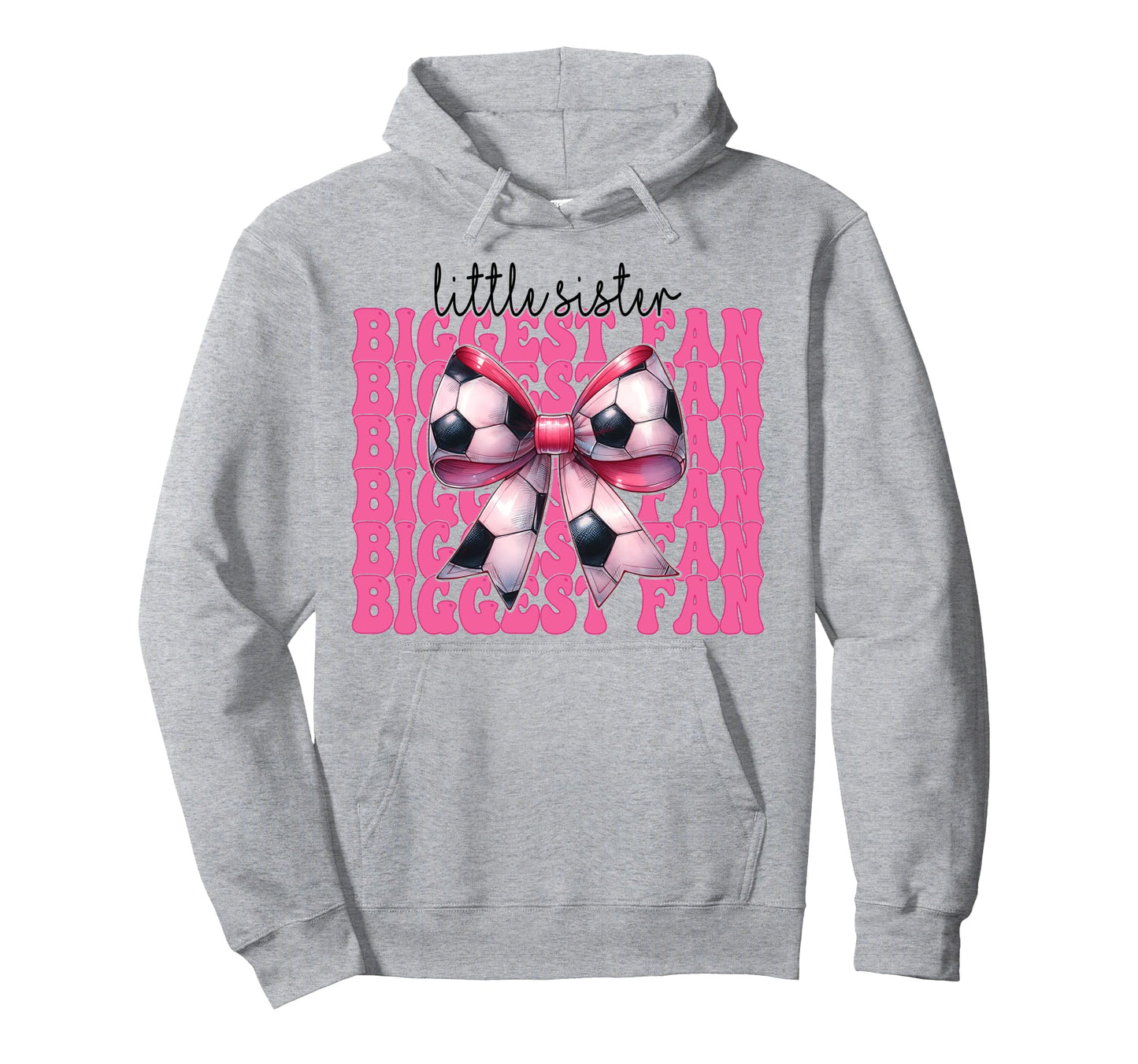 Soccer Sister Soccer Coquette Little Hoodie - Unique Graphic for Adults - T-Shirt, Sweatshirt, Hoodie