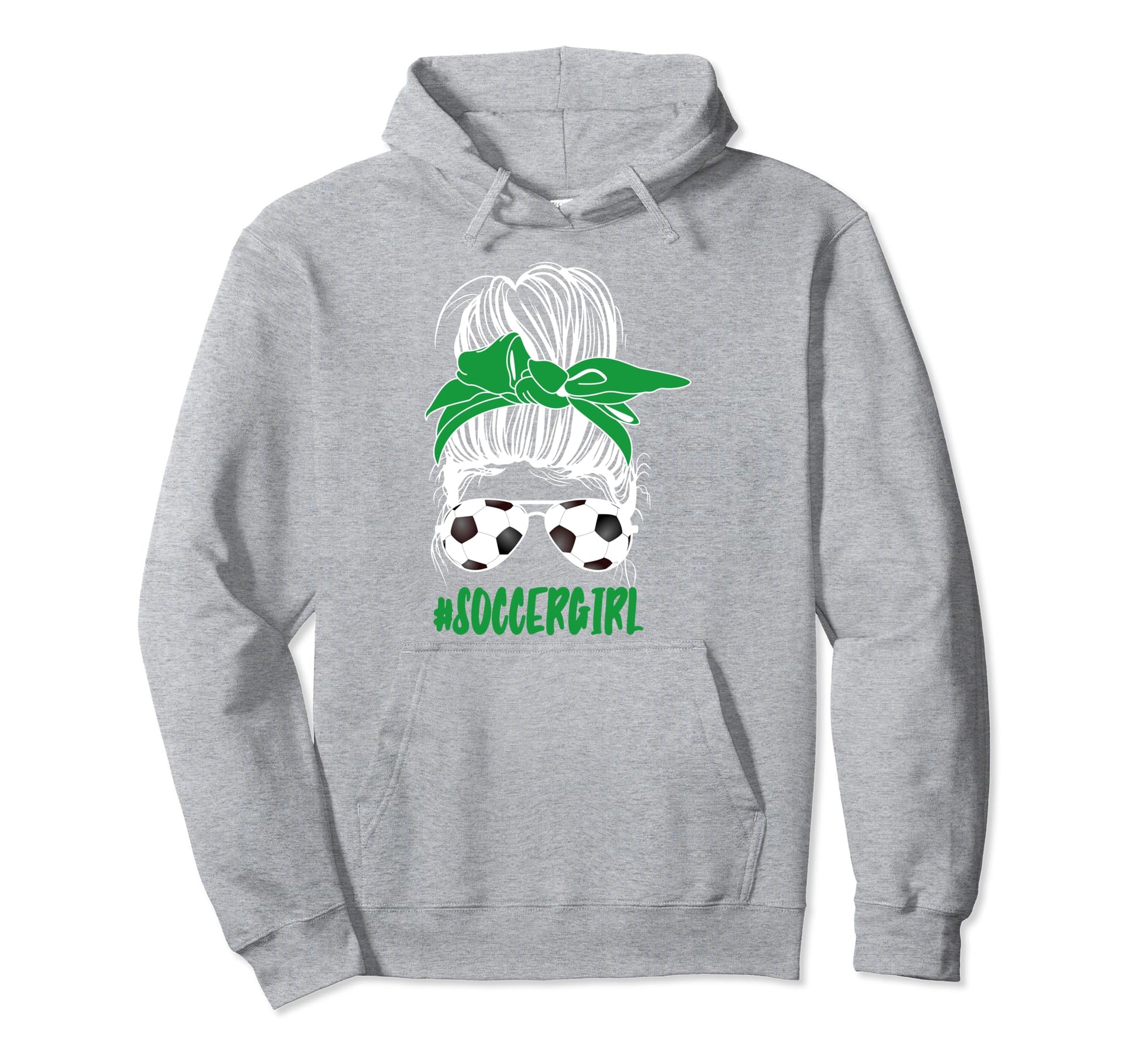 Messy Bun Soccer Glasses Game Mothers Day Hoodie - Graphic Print Unisex - T-Shirt, Sweatshirt, Hoodie