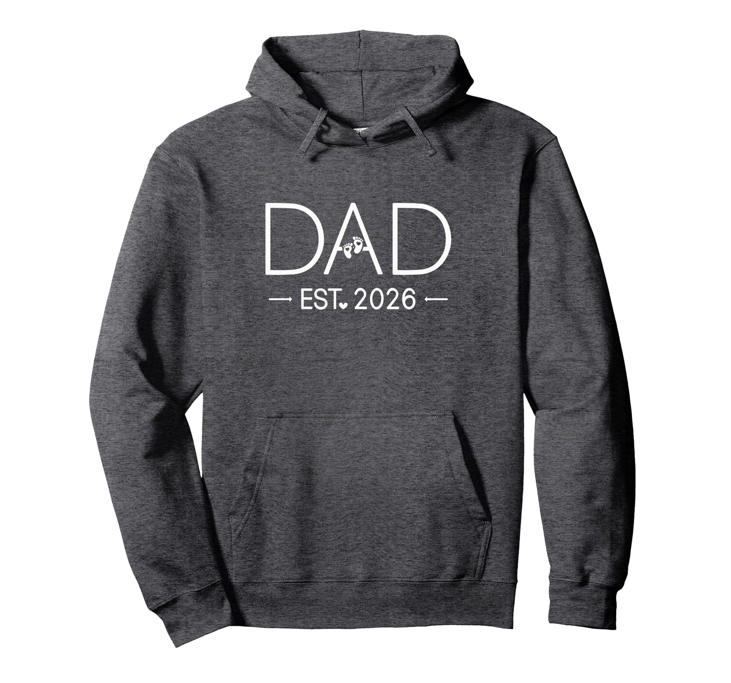 Dad Est 2026 New Dad Mom Matching Hoodie - Minimalist Print Men Women - T-Shirt, Sweatshirt, Hoodie