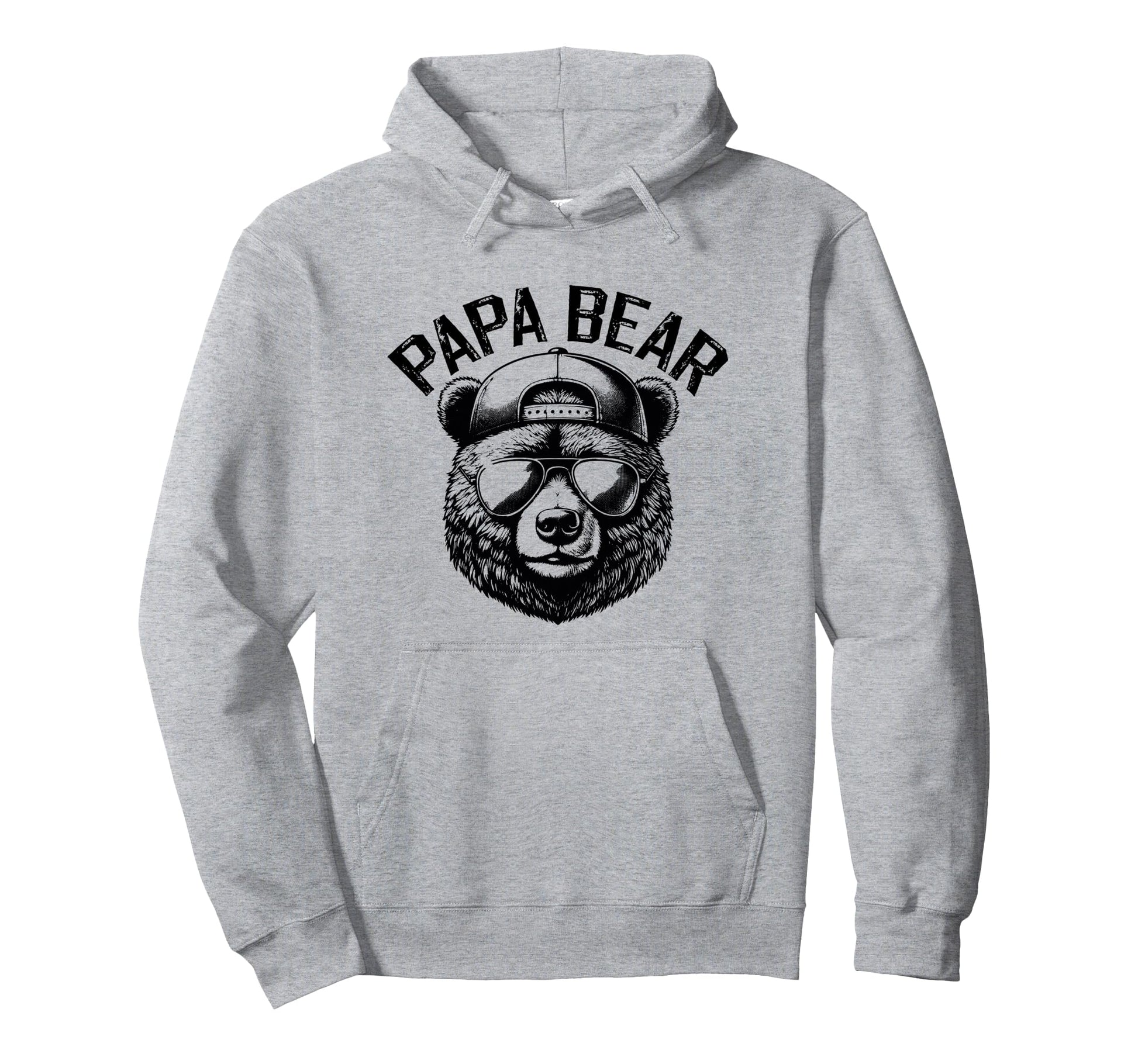 Papa Bear Face Grizzly Fathers Day Hoodie - Streetwear Style for Adults - T-Shirt, Sweatshirt, Hoodie