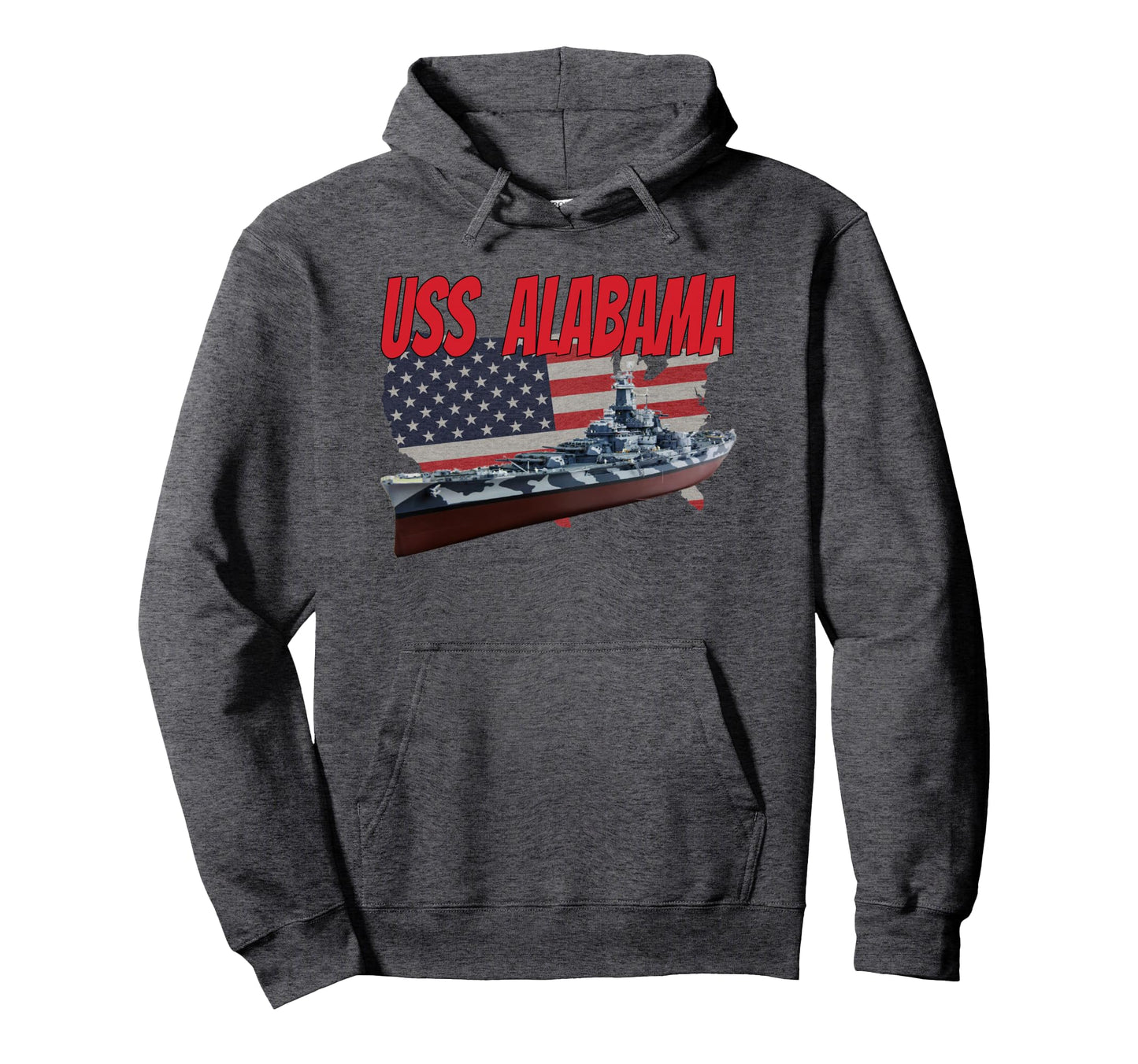 Uss Alabama Bb 60 Ww2 Cold War Hoodie - Fun Novelty Design for Adults - T-Shirt, Sweatshirt, Hoodie